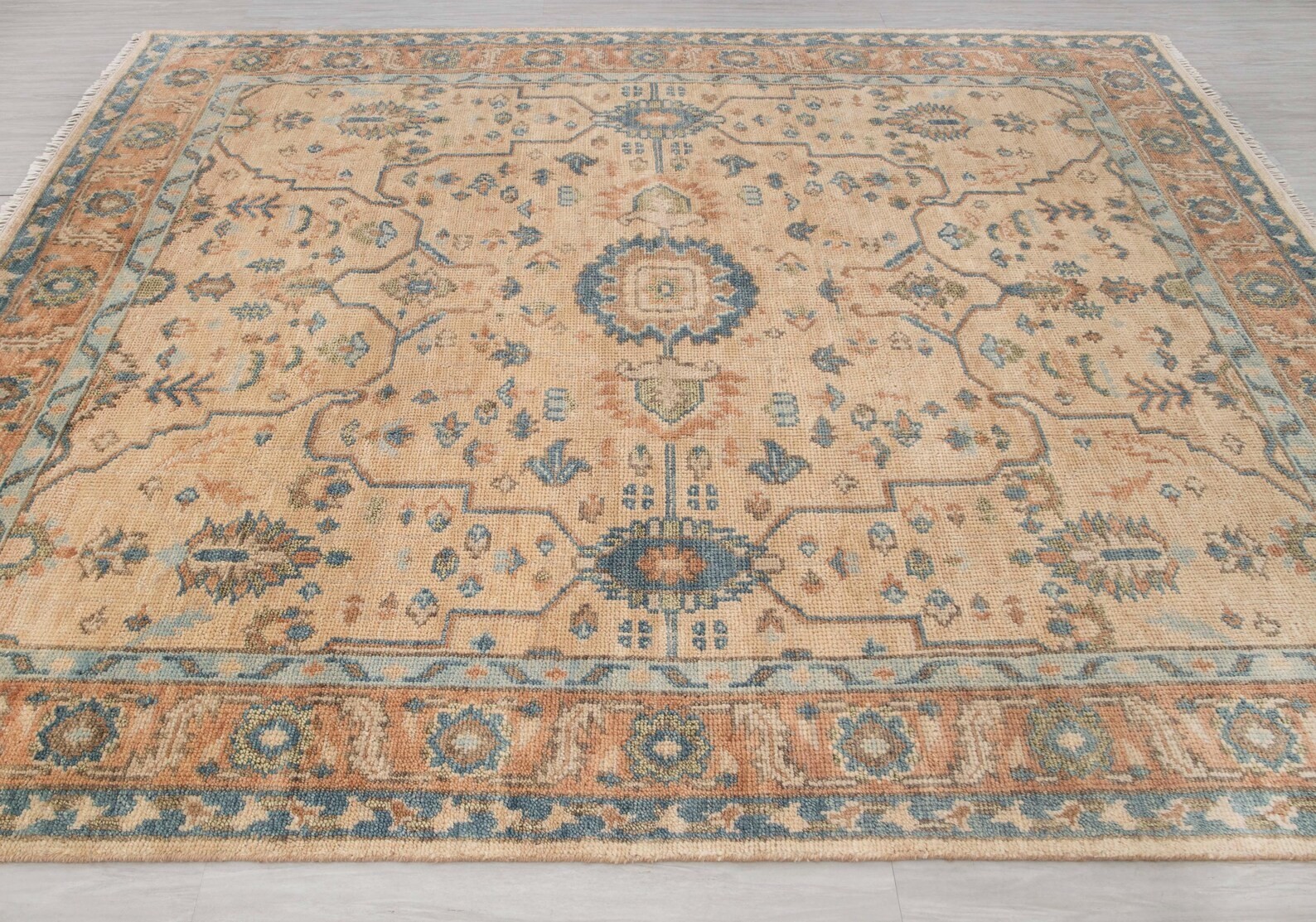 Hand Knotted Oushak Rug 4×6 5×7 6×9 7×10 8×11 9×12 10×14 12×15 Woolen Area Rugs