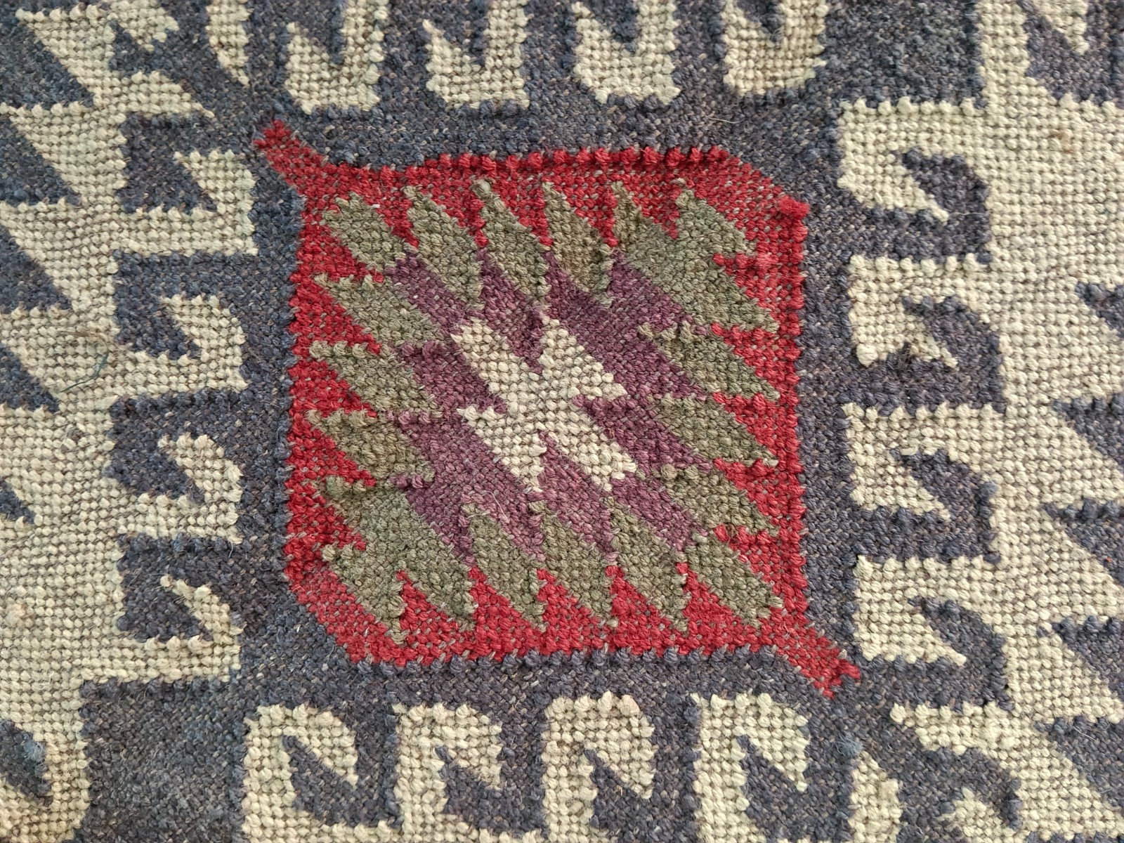 Handwoven Wool Jute Kilim Rug – Boho Area Rug, Rustic Living Room Carpet, Natura