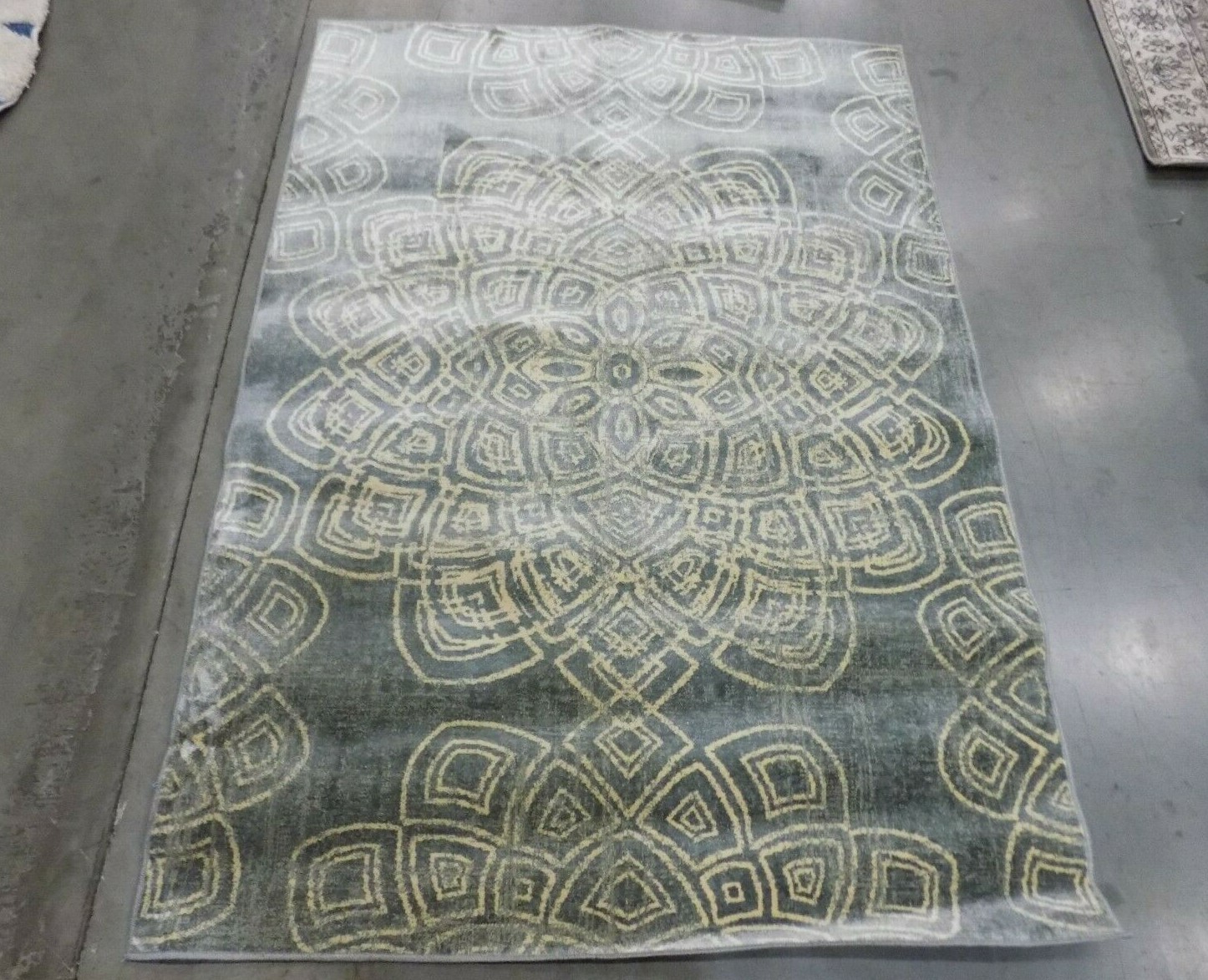 LIGHT GREY/ MULTI 4′ X 5′-7″ Stained Rug, Reduced Price 1172590271 CNV751-2770-4