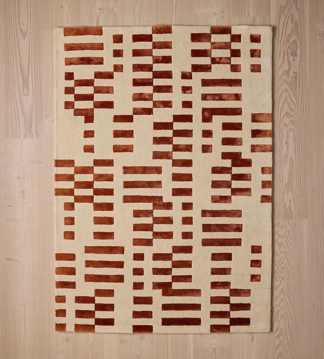 Hand-Tufted Rust Wool Area Rug Handmade Luxury Carpet for Bedroom Home Decor