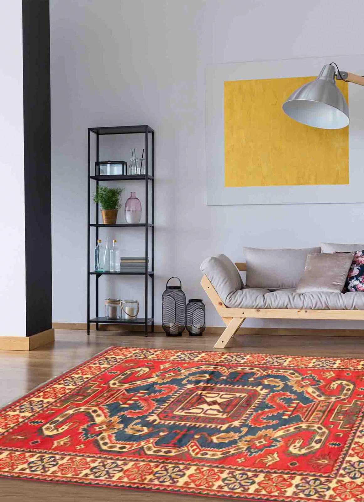 Vintage Hand-Knotted Area Rug 5’1″ x 6’7″ Traditional Wool Carpet