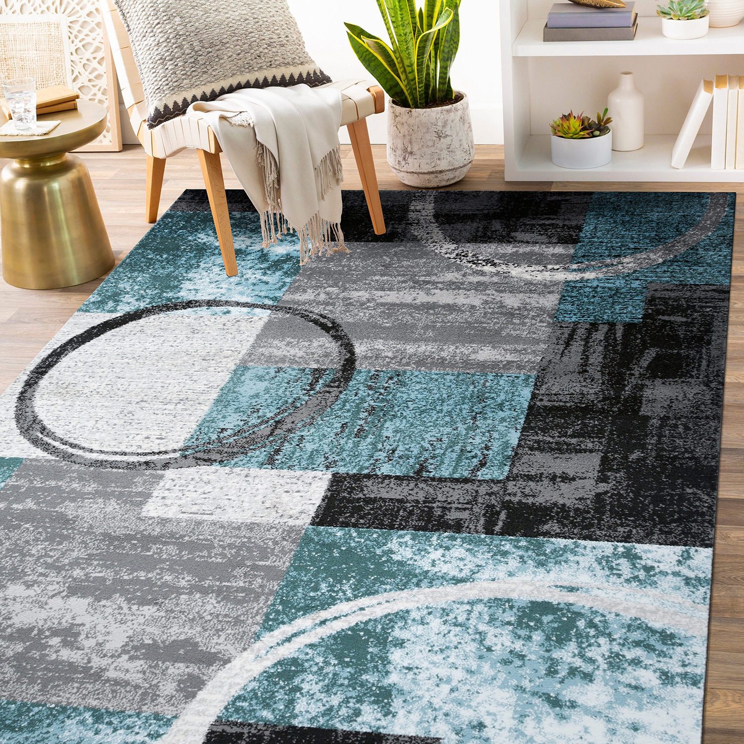 Rugshop Area Rugs Contemporary Abstract Circle Rug New Rugs for Living Room 5×7
