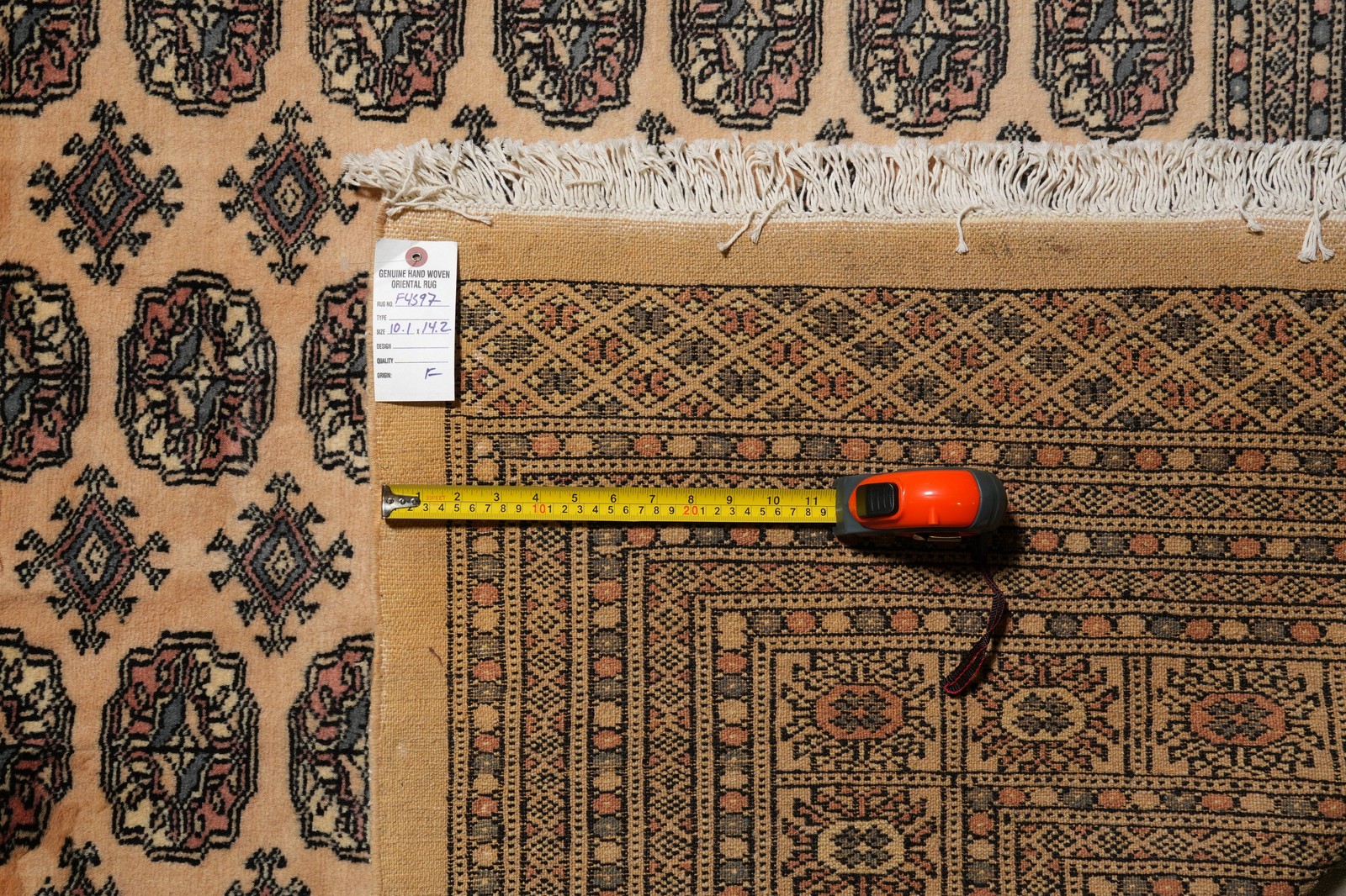 10 x 14 New Bokhara Rug Pakistan Beige #F-4597