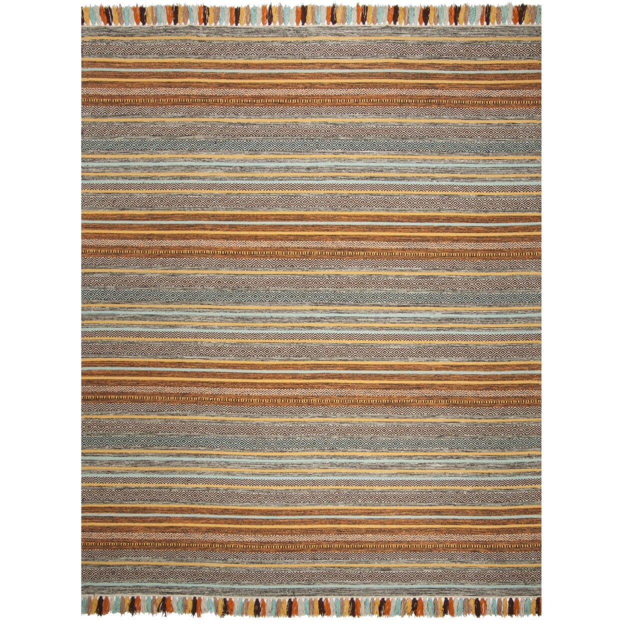 SAFAVIEH Montauk MTK901E Handwoven Turquoise / Brown Rug