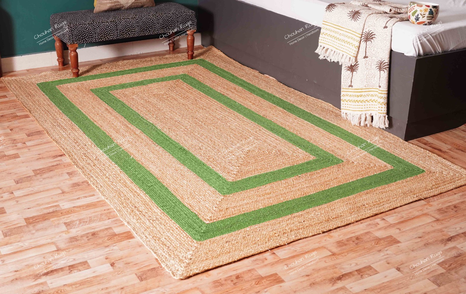 5×8 ft custom size rug beige with light green boho living room area decor rugs