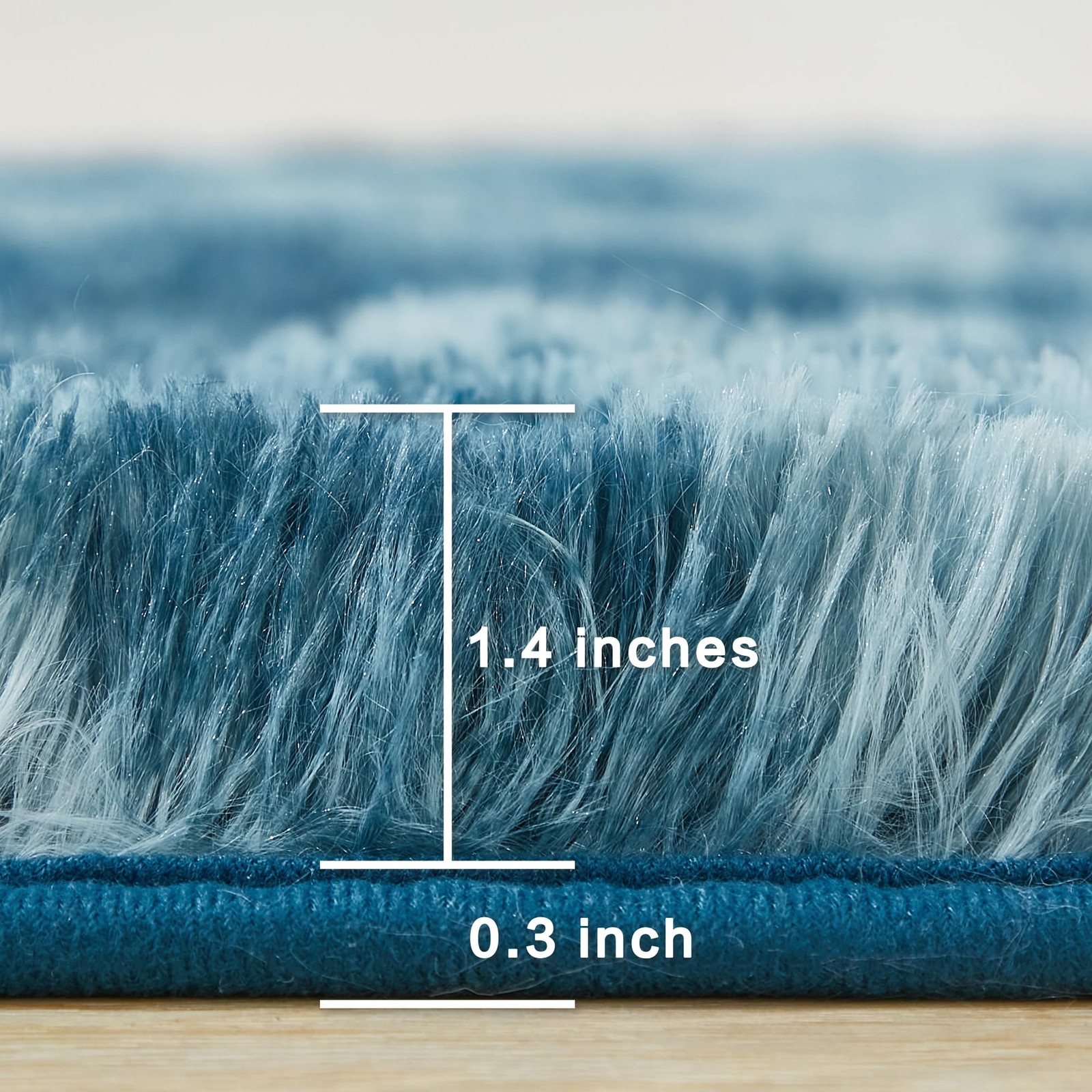 Andency 8×10 Area Rug Tie-Dyed Navy Blue Non-Slip Fluffy Soft Shag Carpet