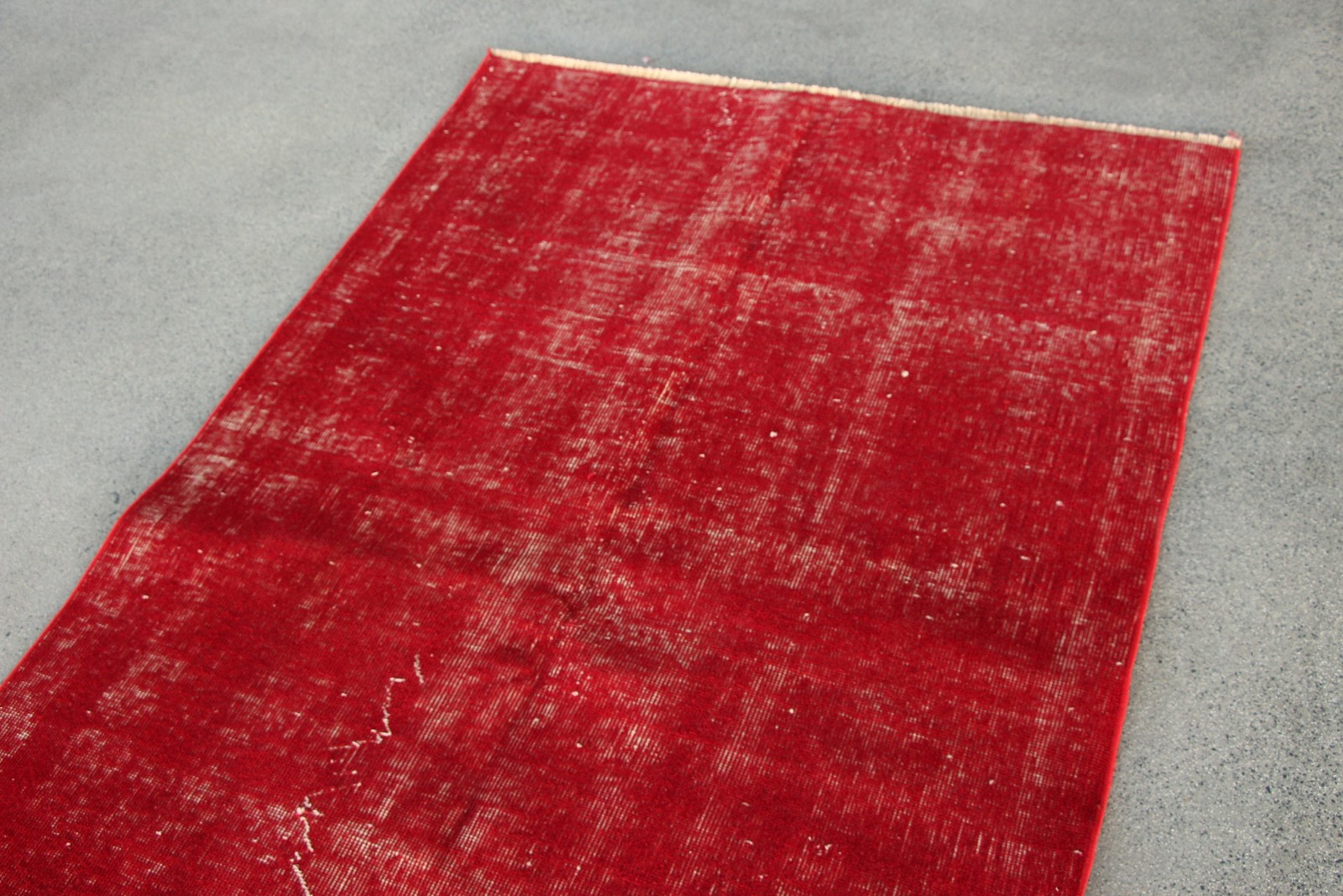 3,9×6,6 ft Vintage Rug, Turkish Area Rug, Red White Polka dot Wool Rug
