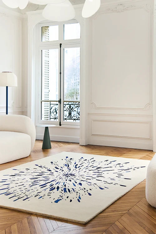 Abstract Explosion Pattern Handmade 8×10 Area Rug Modern Minimalist Living Room