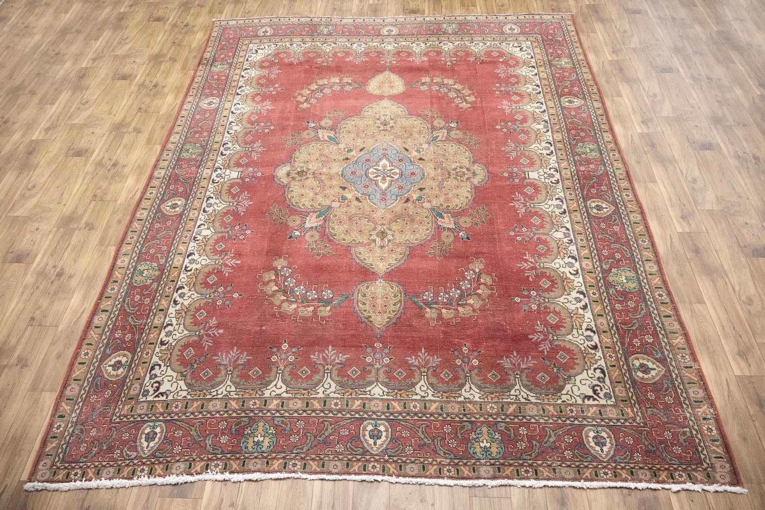 9’7 x 13’0 Semi-Antique Distressed Red Oriental Rug Living Room Carpet 10×13 Ft