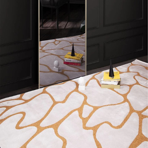 Hand Tufted Woollen Area Carpet Gold Stream Rug Handmade Area Rugs Home Decor