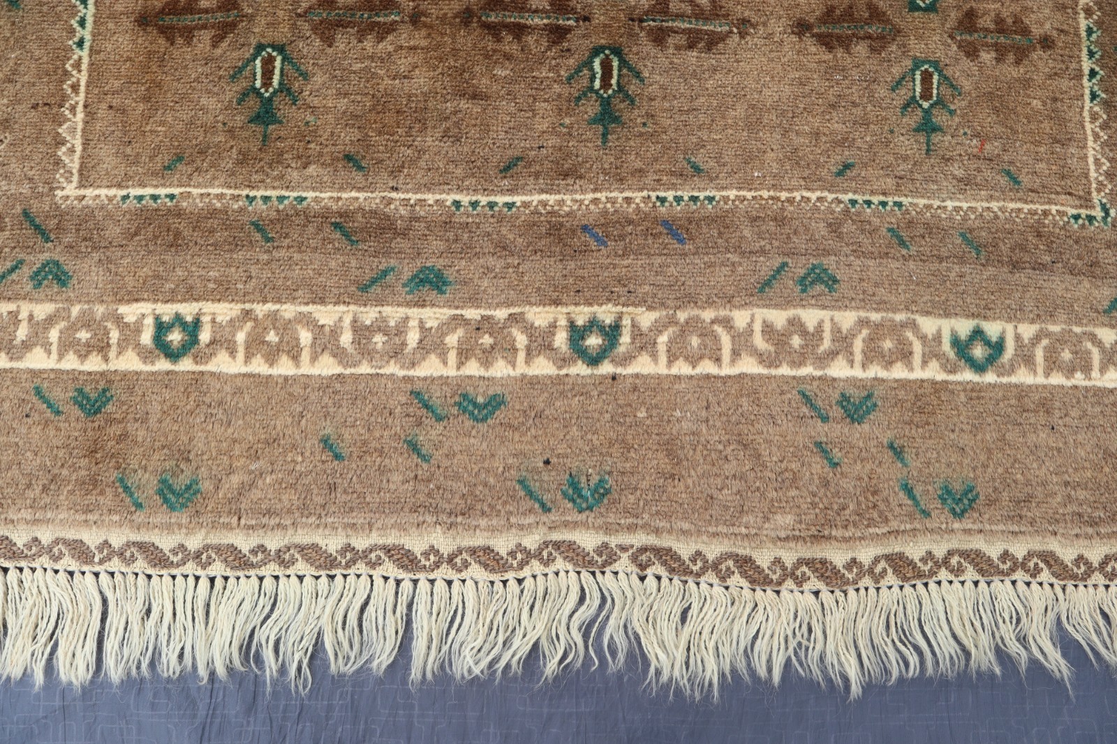 Terracotta Rug 3’8×6’3 ft Afghan Handmade Neutral Rug- Gray Caucasian Rustic Rug