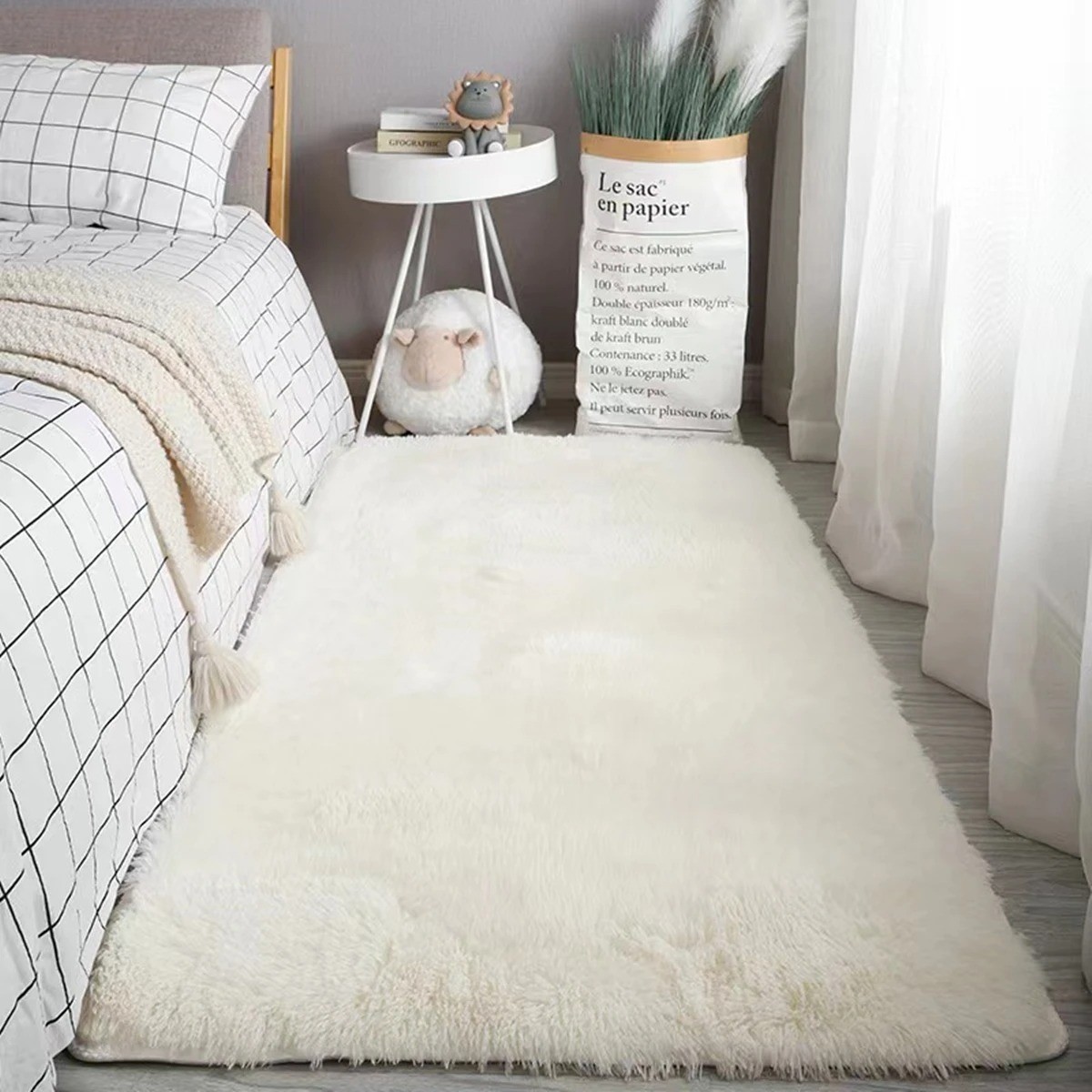 Soft Area Rugs Bedroom Carpet Fluffy Non-Slip Tie-Dyed Fuzzy Shag Plush Soft