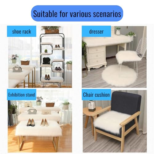 14×10 inches 1pcs Rectangle Faux Fur Plush Cushion, Area Rugs Fluffy Carpet
