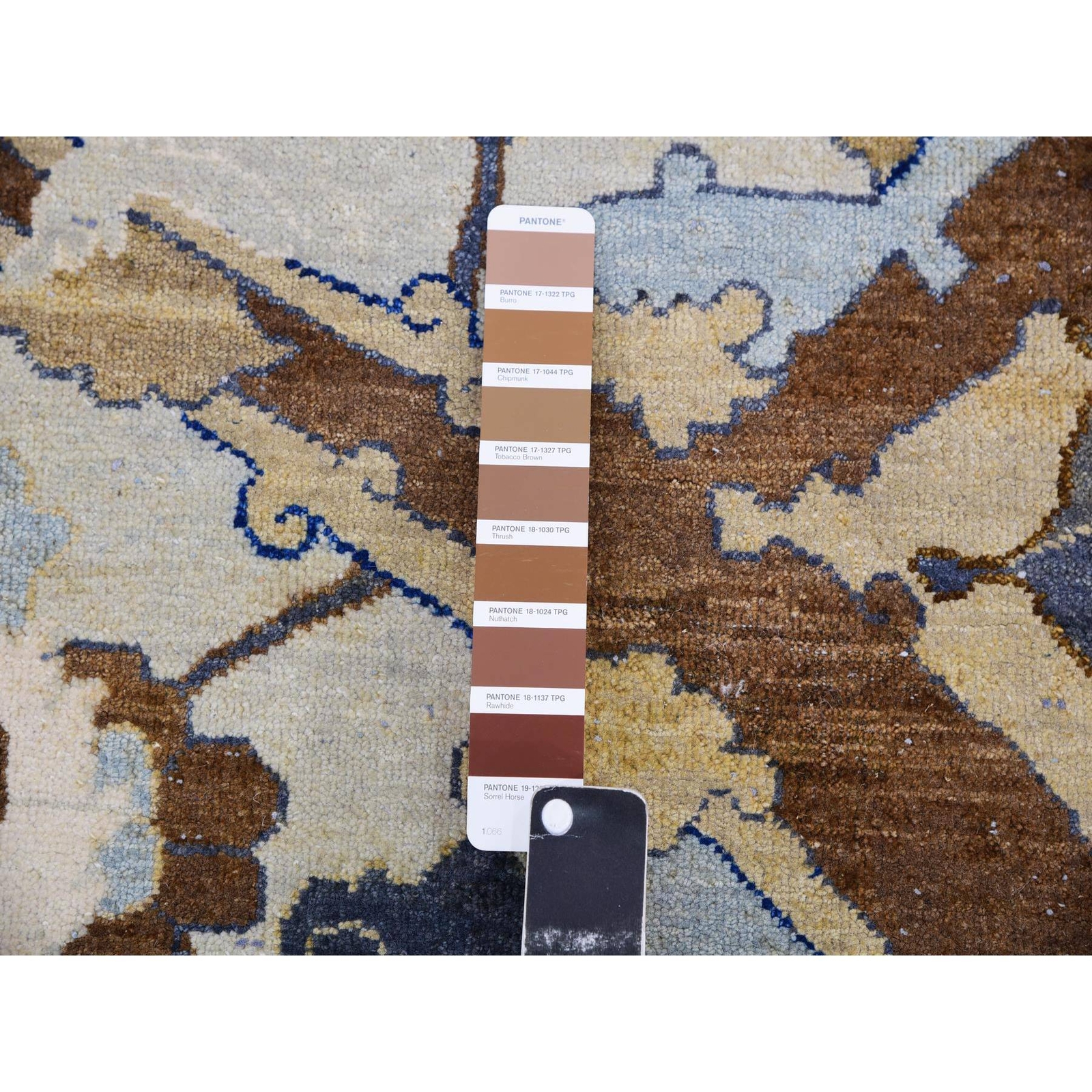 10’2″x14’4″ Blue Zoroastrian Ispahan Inspired Hand Knotted 100% Wool Rug R75425