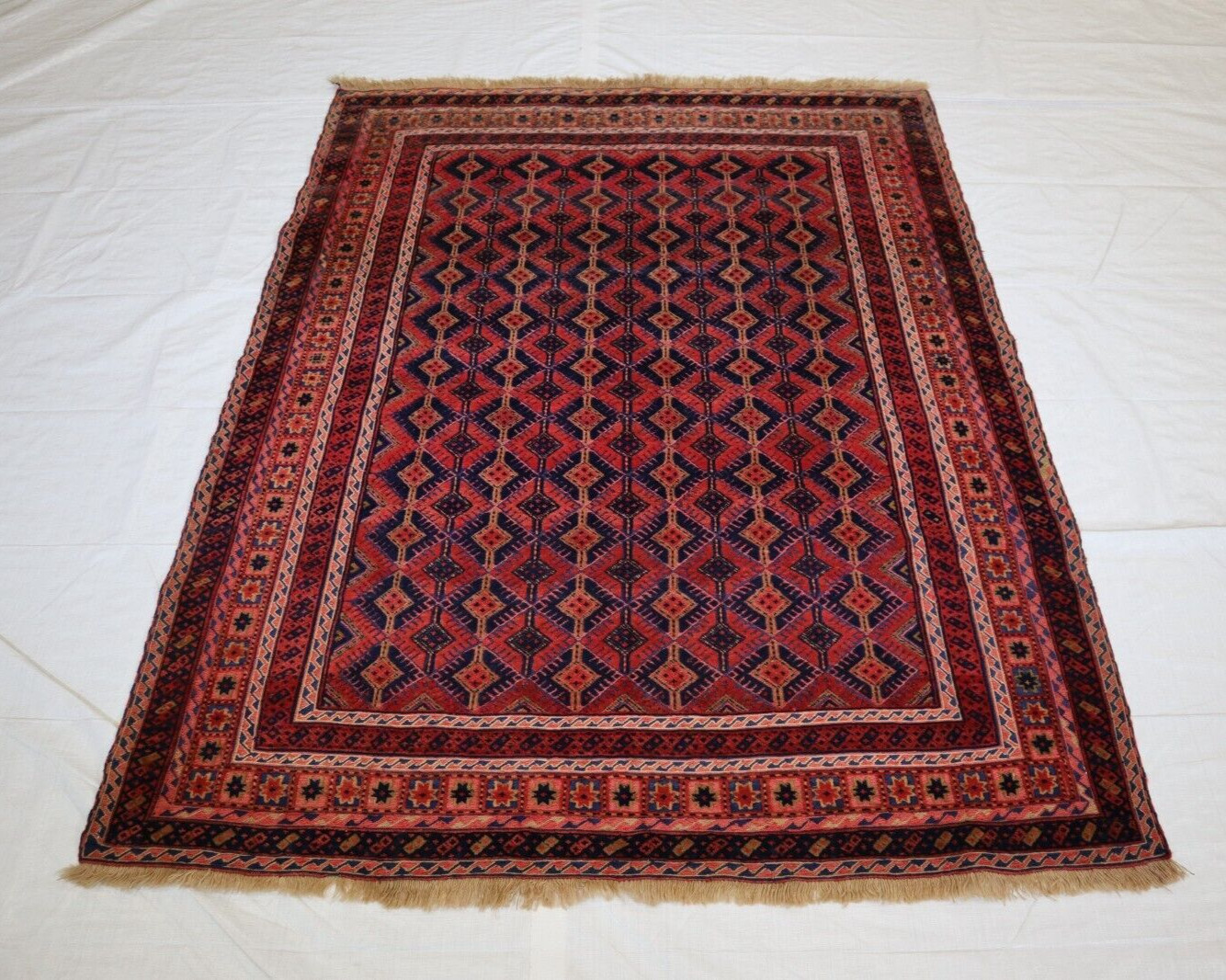 4’6″ x 5’9″ ft. High Mushwani Vegetable Dye Hand Knotted Afghan Semi Antique Rug