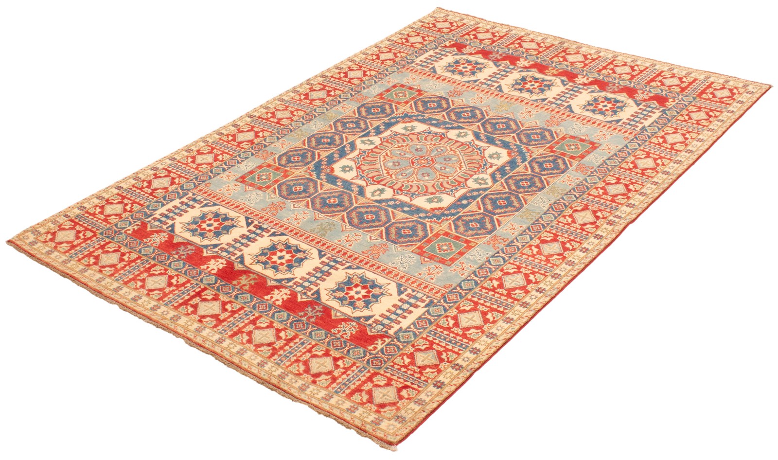 Traditional Hand-Knotted Geometric Area Rug 6’7″ x 9’8″ Oriental Wool Carpet
