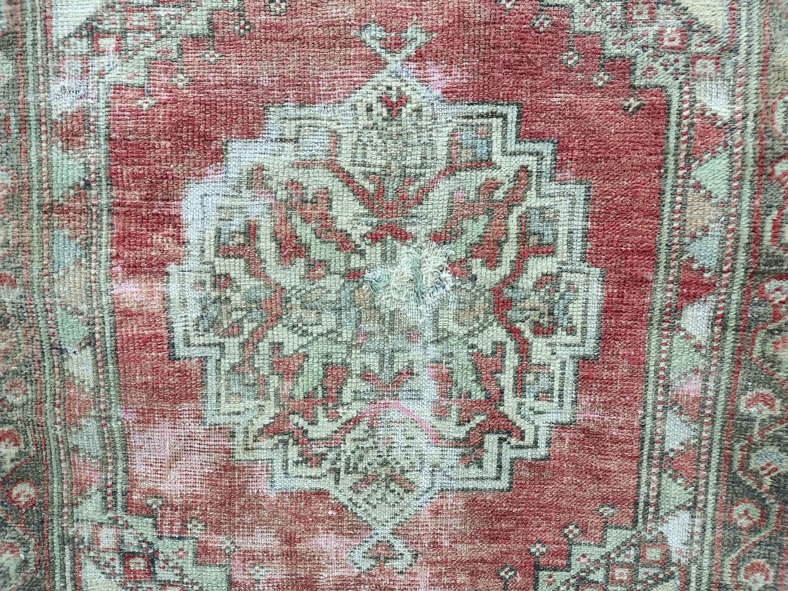 Vintage Turkish Rug Handmade Wool Oushak Tribal 3.6×5.7ft Accent Carpet