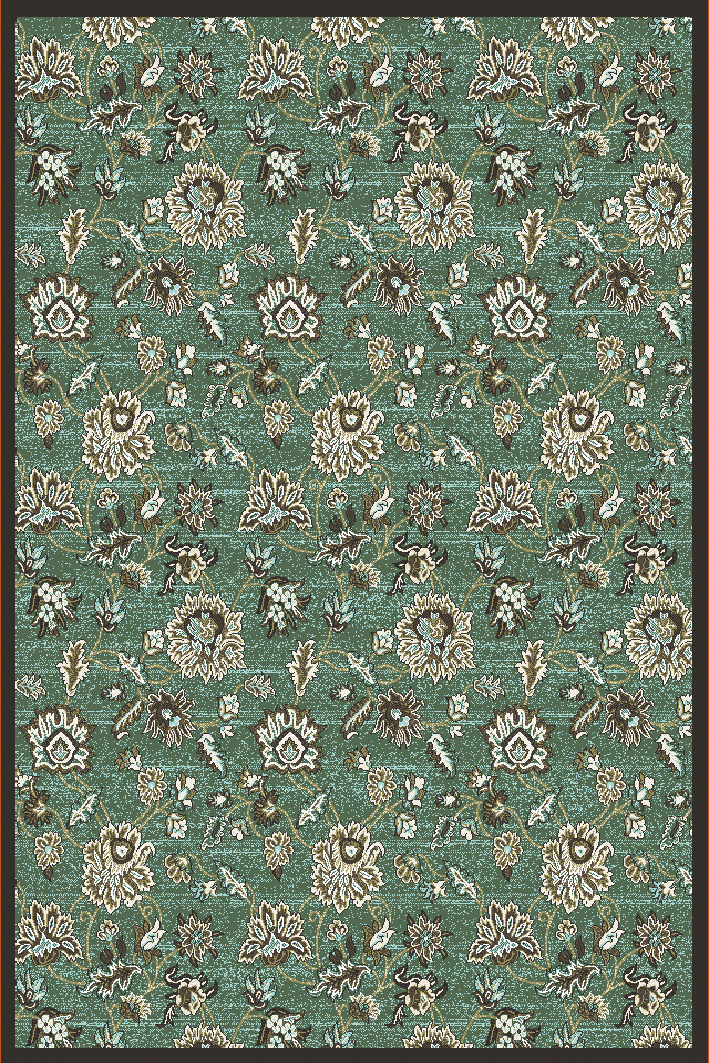 Radici USA Pisa Traditional Floral Light Green Rectangular Polypropylene Area…