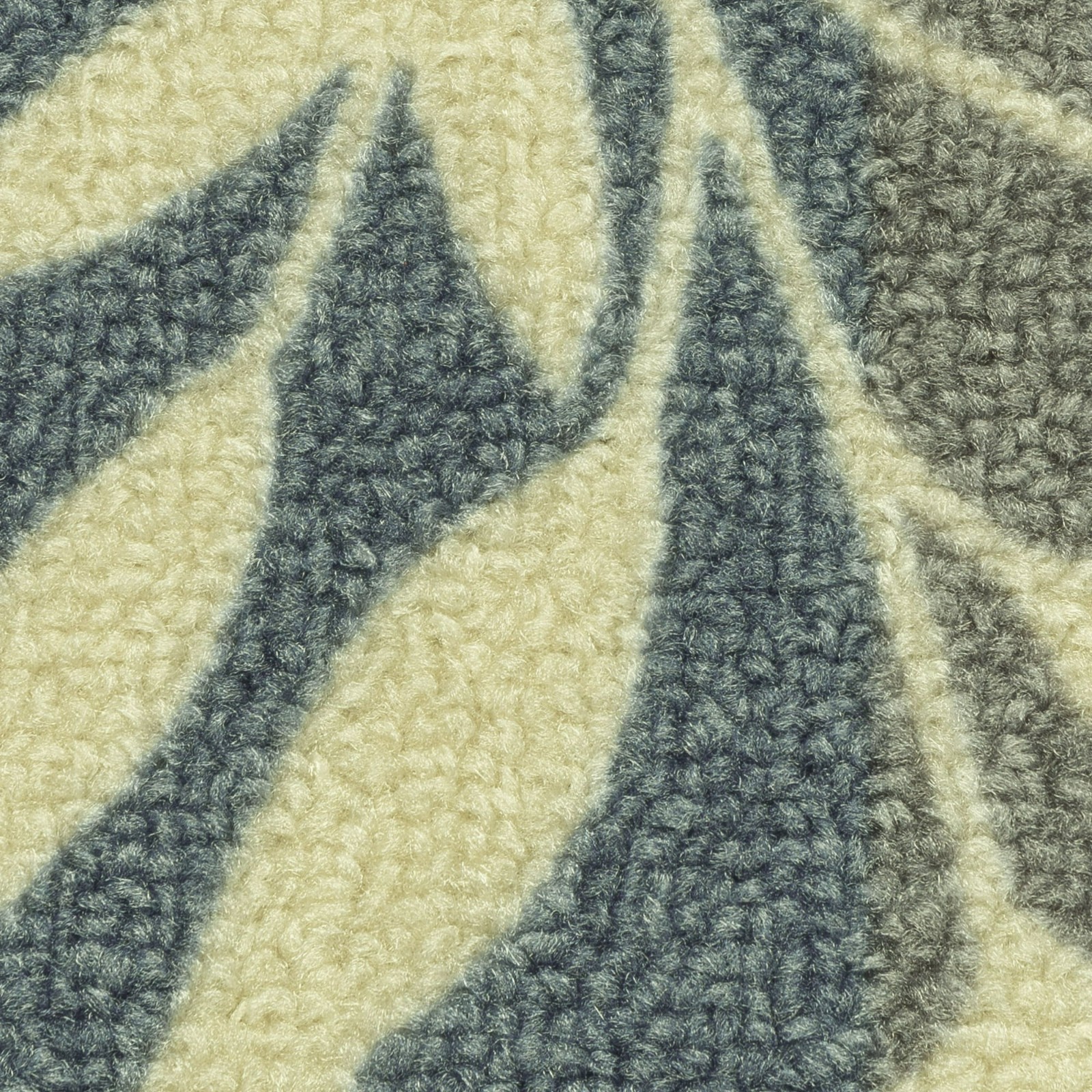 Mainstays Traditional Leaf Block Aqua Gray Print Indoor Area Rug, 4’x5’4″, new