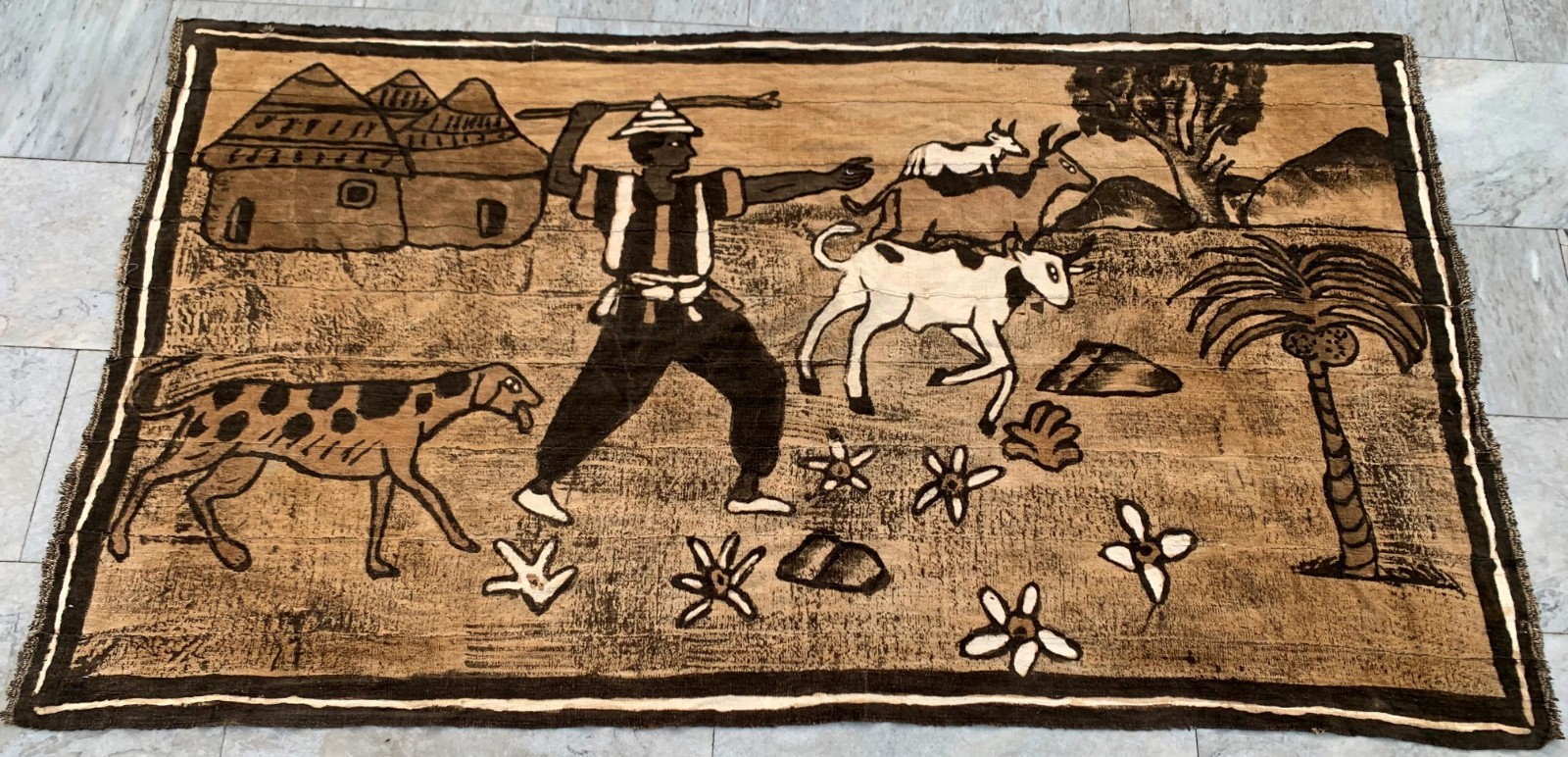Mud Cloth Handmade Tapestry,Large Tapestry,Batik African Painting Tapesty,3×6 ft