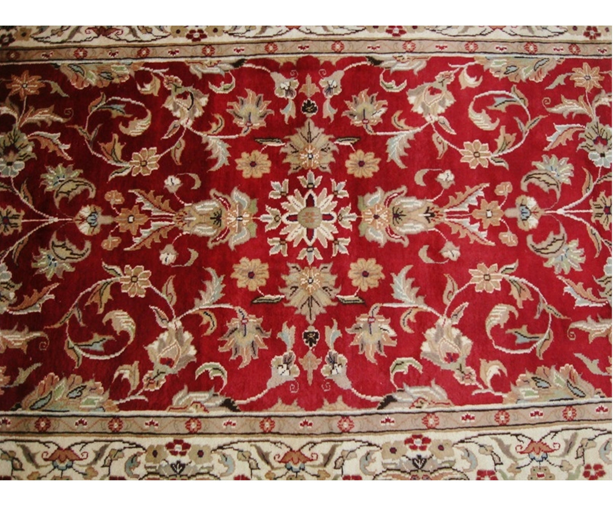 Area Rug Wow Ivory Flowers Allover Hand Knotted Wool Silk Home Carpet(6×4)’-New
