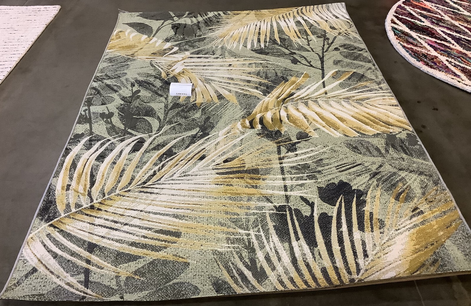 GREEN / BLACK GOLD 5′-3″ x 7′-6″ Damaged Rug, Reduced Price 1172674792 BAR543Y-5