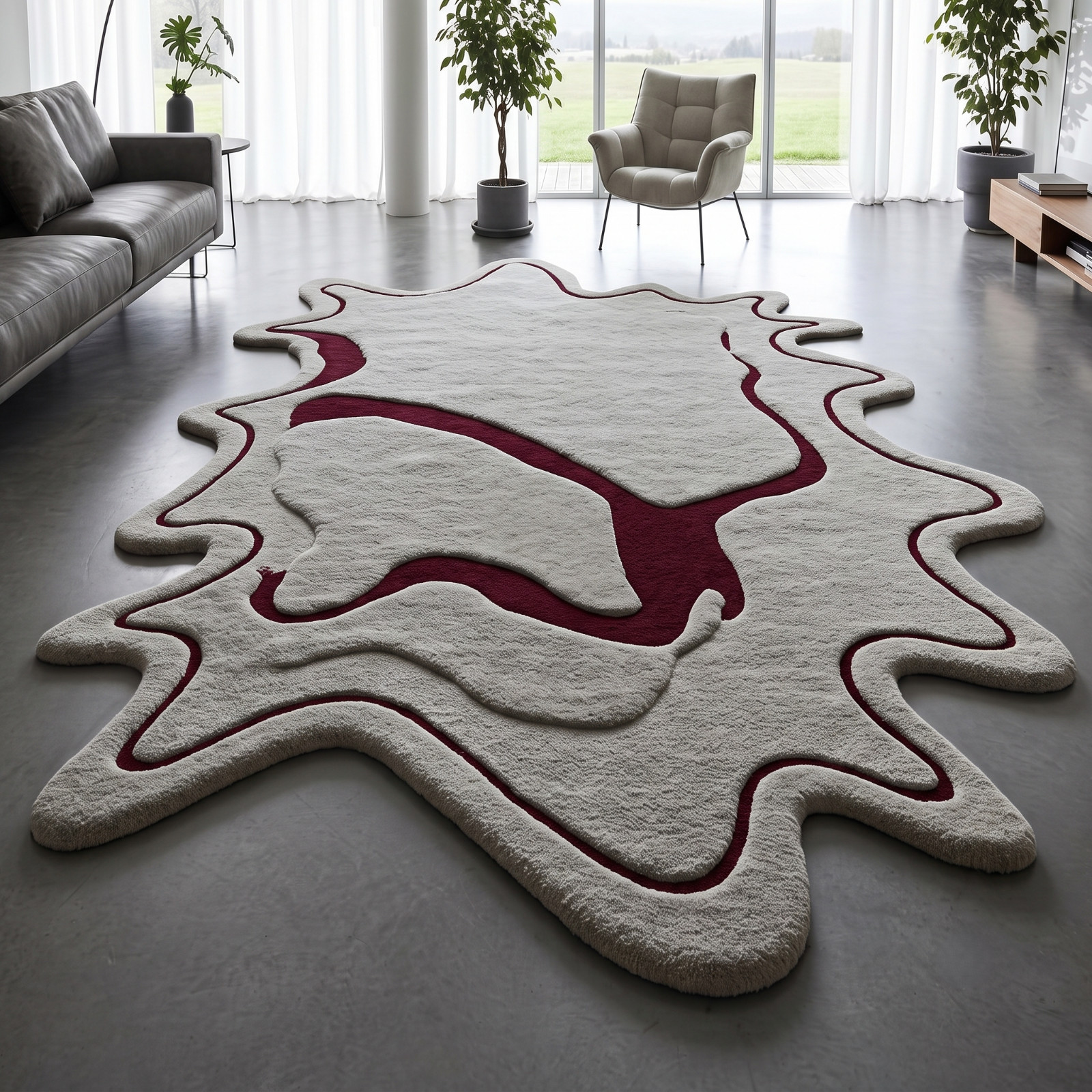8×10 Handmade Hand Tufted Wool Area Rug Modern Designer Carpet Living Room Rug