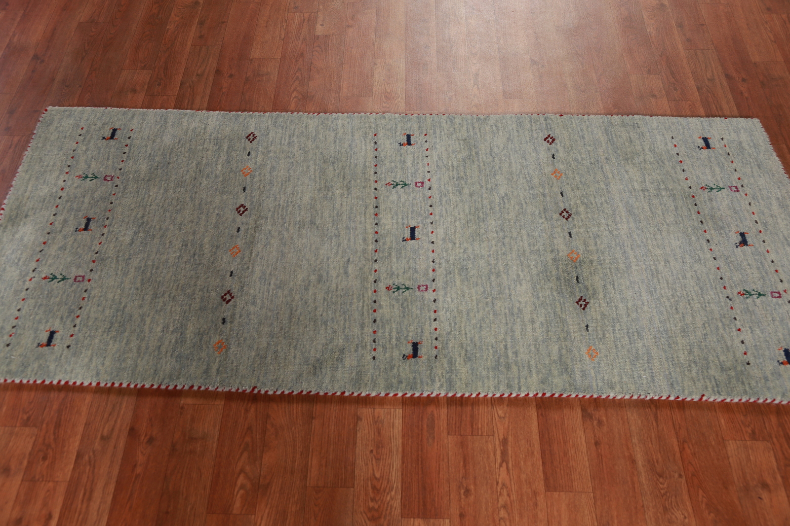 Tribal Handmade Wool Rug Gabbeh Green Carpet 3×6 ft.