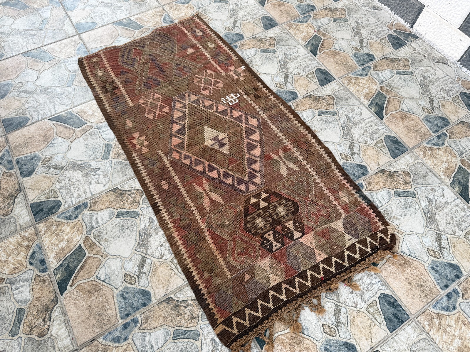 Kars Kurdish Kilim Rug Vintage Handmade Turkish Wool Flatweave Runner