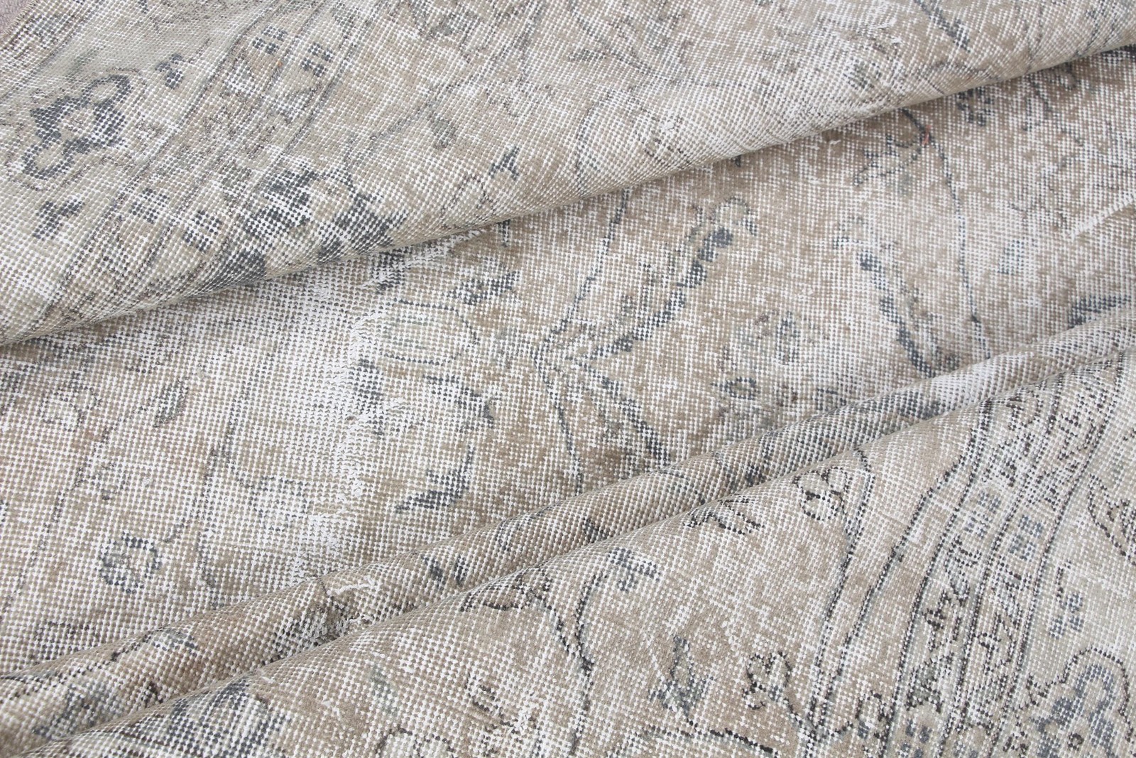 6,5×8,6 ft Rug, Vintage Turkish Large Rug, Gray Wool Rug