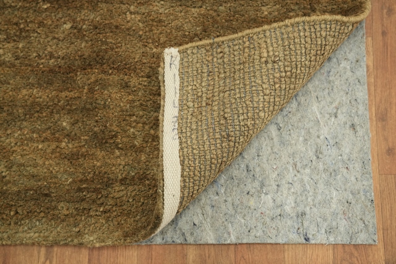 Solid Brown & Gold Jute Hand-Knotted 6×8 Modern Contemporary Area Rug