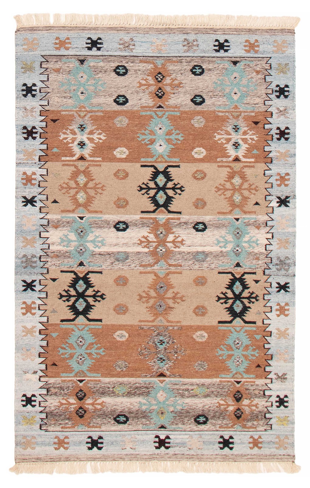 Vintage Hand Woven Area Rug 5’1″ x 7’11” Traditional Wool Oriental Carpet