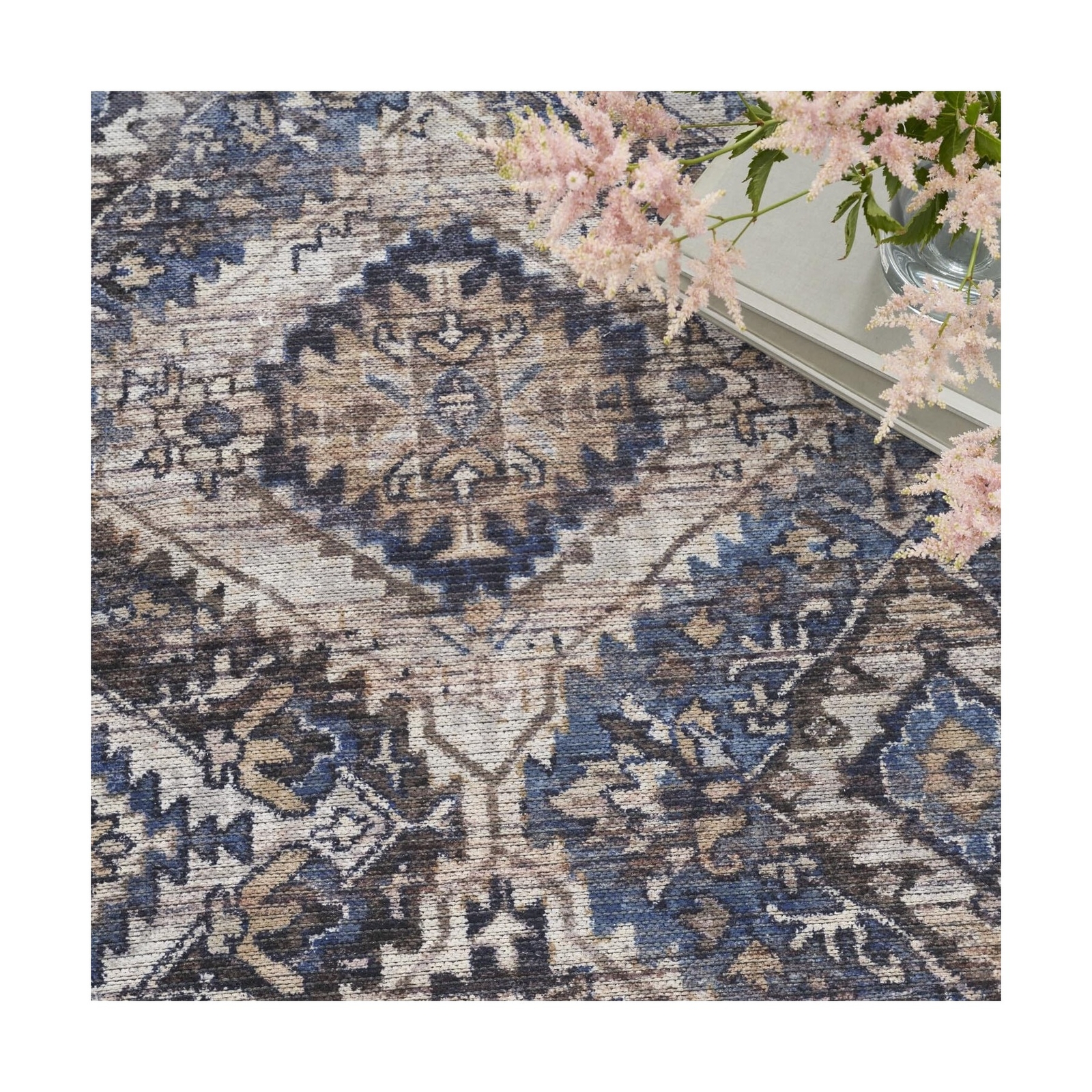 Nicole Curtis Machine Washable Series 1 Bohemian Ivory/Latte 7’10” x 9’10” Ar…