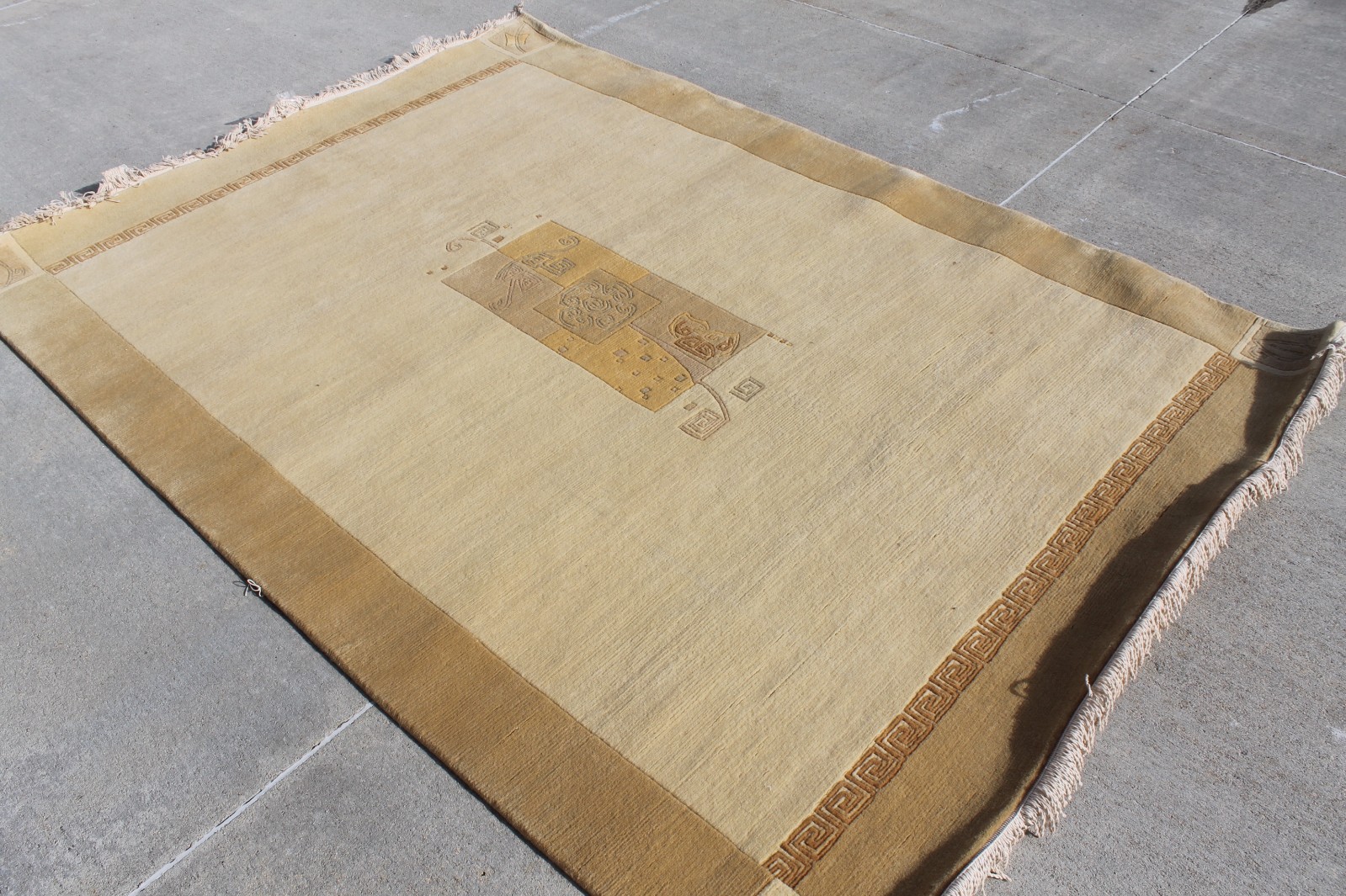 R8005 Gorgeous Neutral Col Tibetan Woolen Area Rug 5.7 ‘x 7.9’ Handmade in Nepal