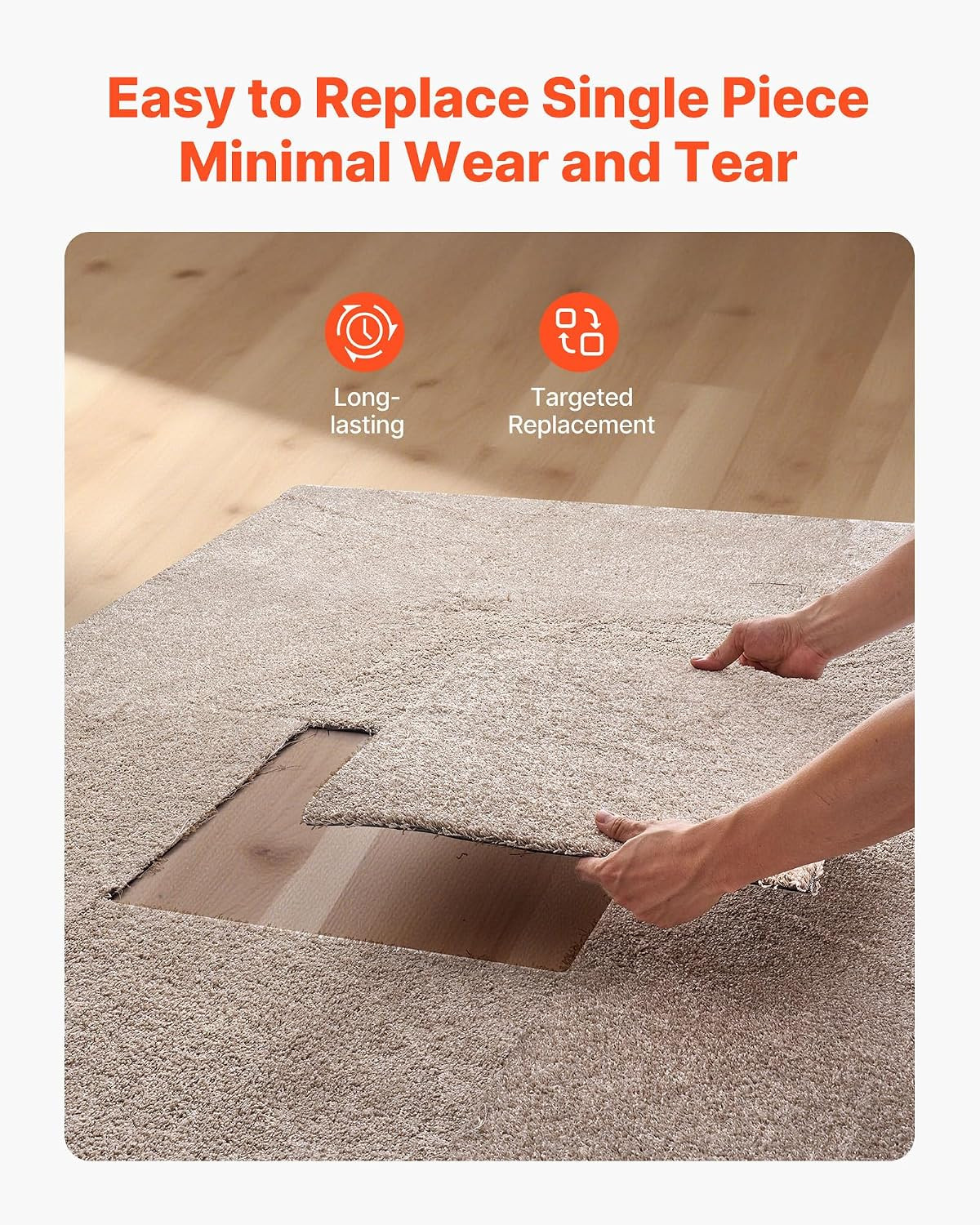 Carpet Tiles 18X18 Inch, 10 Pack Carpet Square Rug Detachable & Damage-Free, Sel