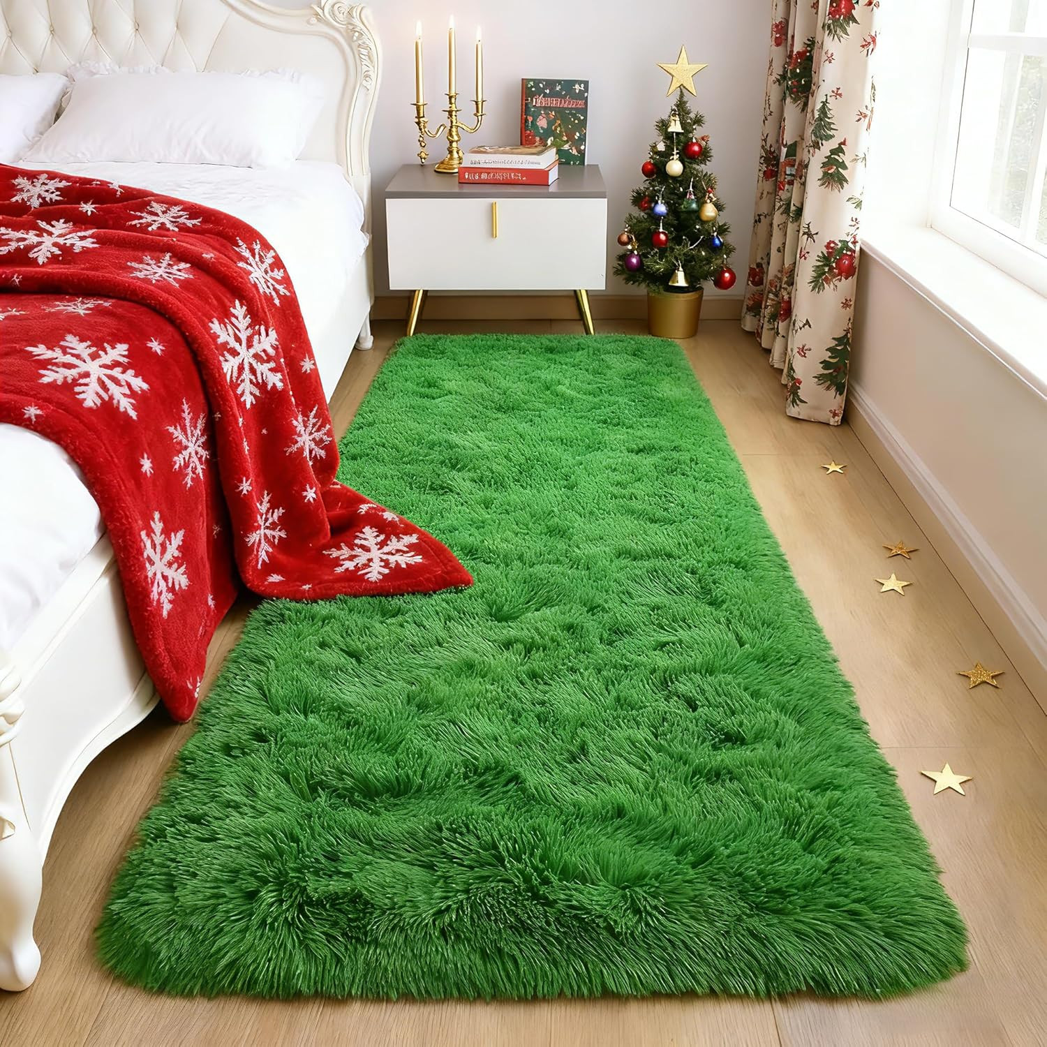 2X6 Feet Soft Runner Rugs for Bedroom Plush Fluffy Rug, Shag Furry Area Rug Carp