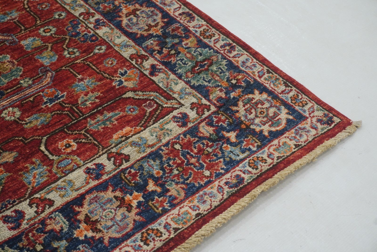 3’11″x6’5″ Red Bidjar Afghan Hand Knotted Wool Oriental Area Rug