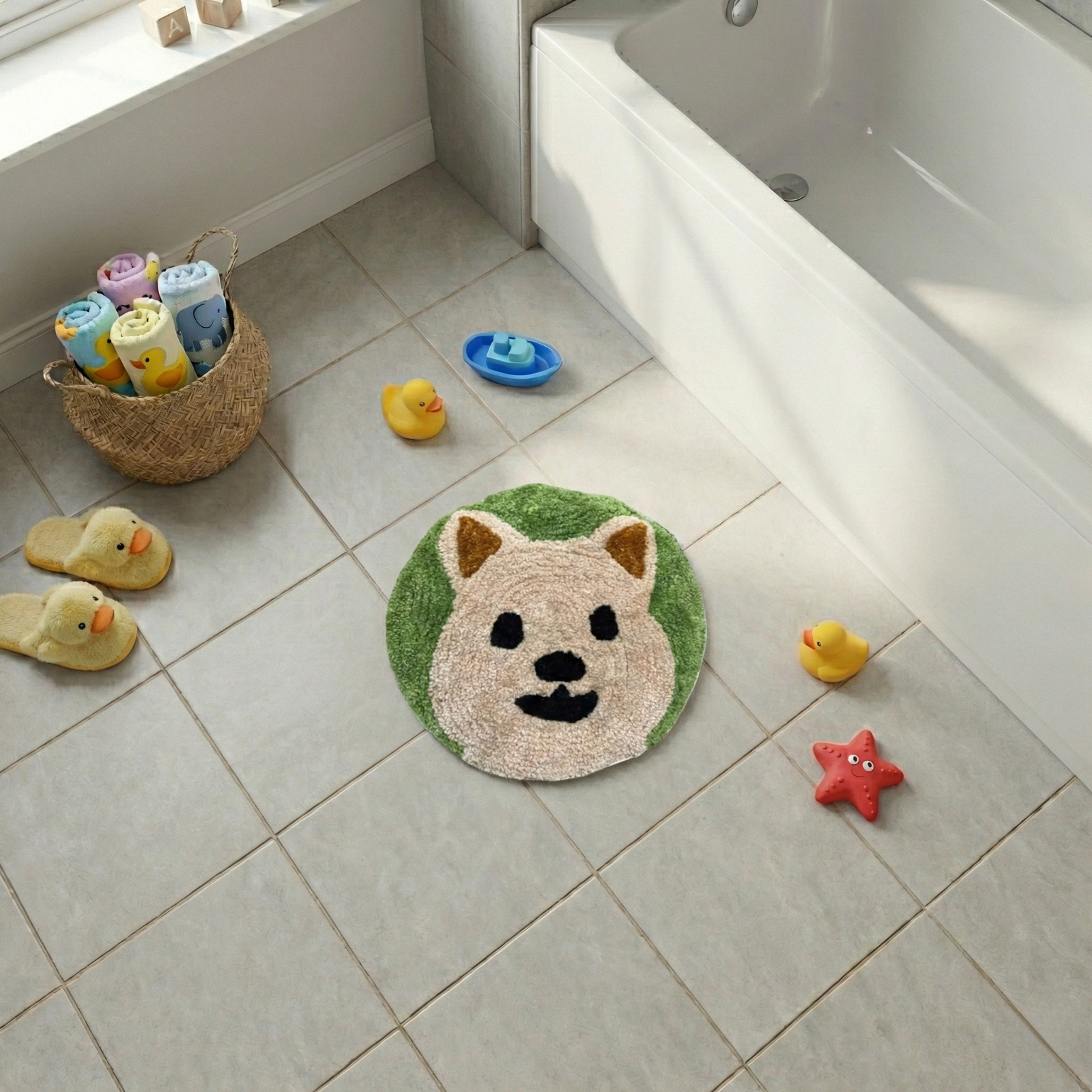 Small Round Rug 16″ – Cute Cartoon Accent Rug for Kids Room, Different Patterns