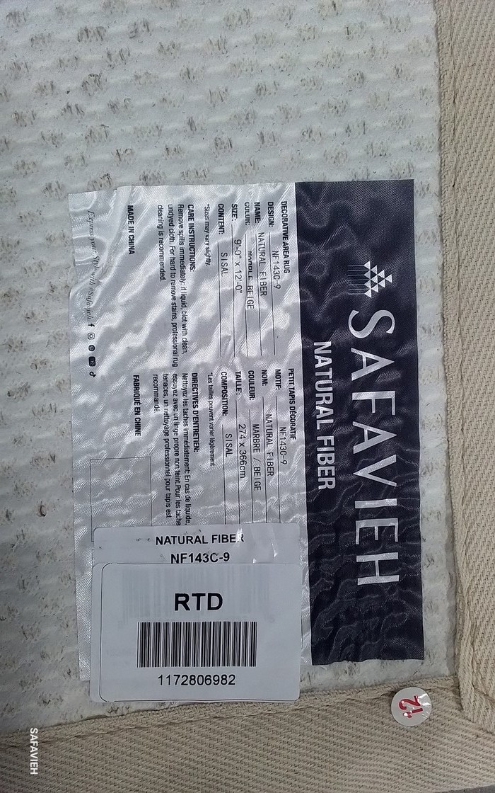 MARBLE / BEIGE 9′-0″ x 12′-0″ Flaw in Rug, Reduced Price 1172806982 NF143C-9