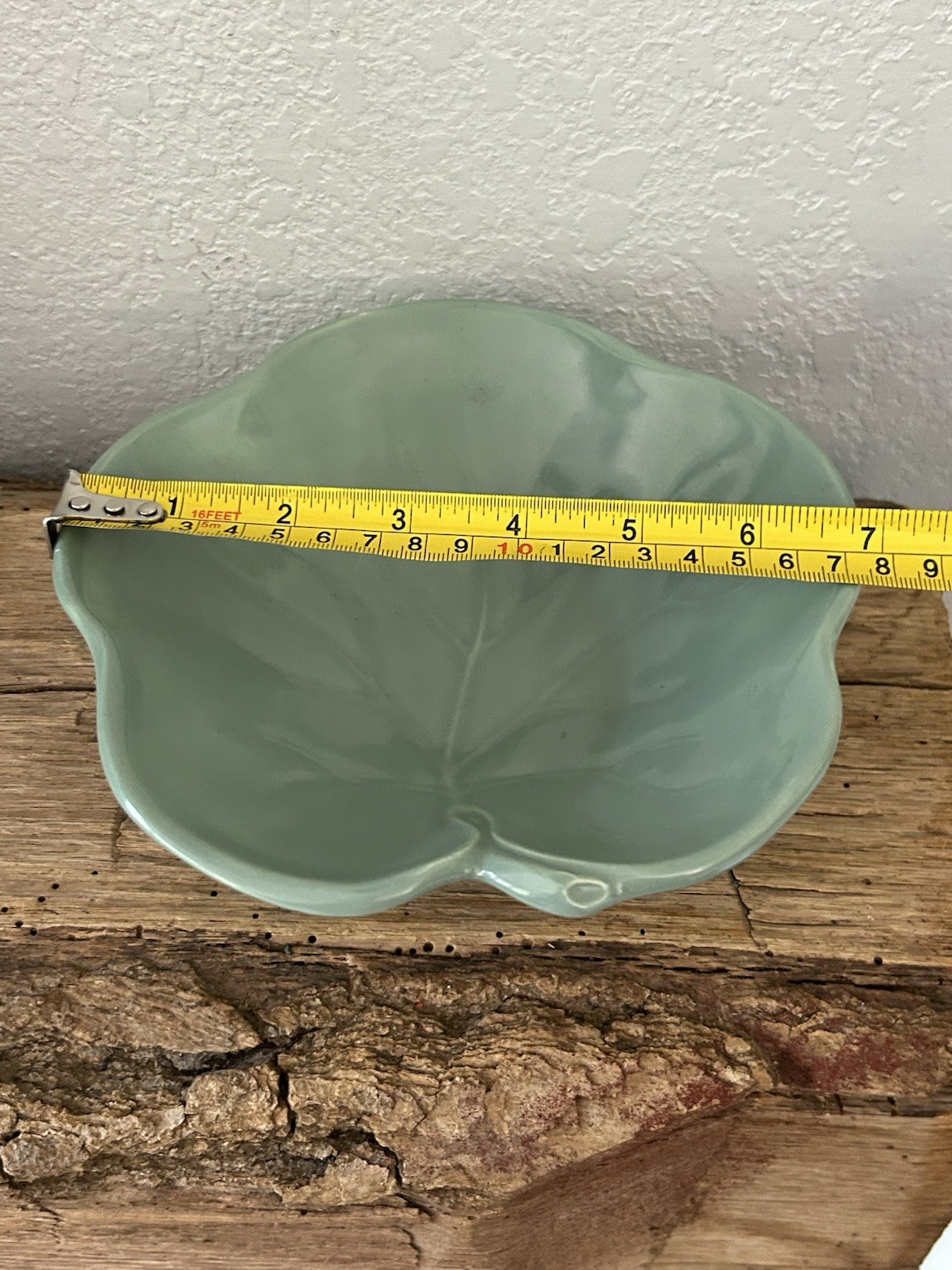 Sage Green Leaf Dish Organic Modern Cottagecore Majolica Botanical Naturalism