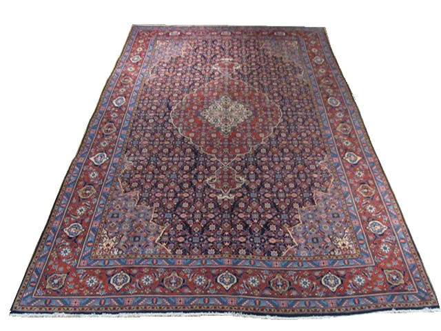 7.4 x 10.8 Blue Perrsian Tabriiz Mahii Bijaar Rug #PIX-15322