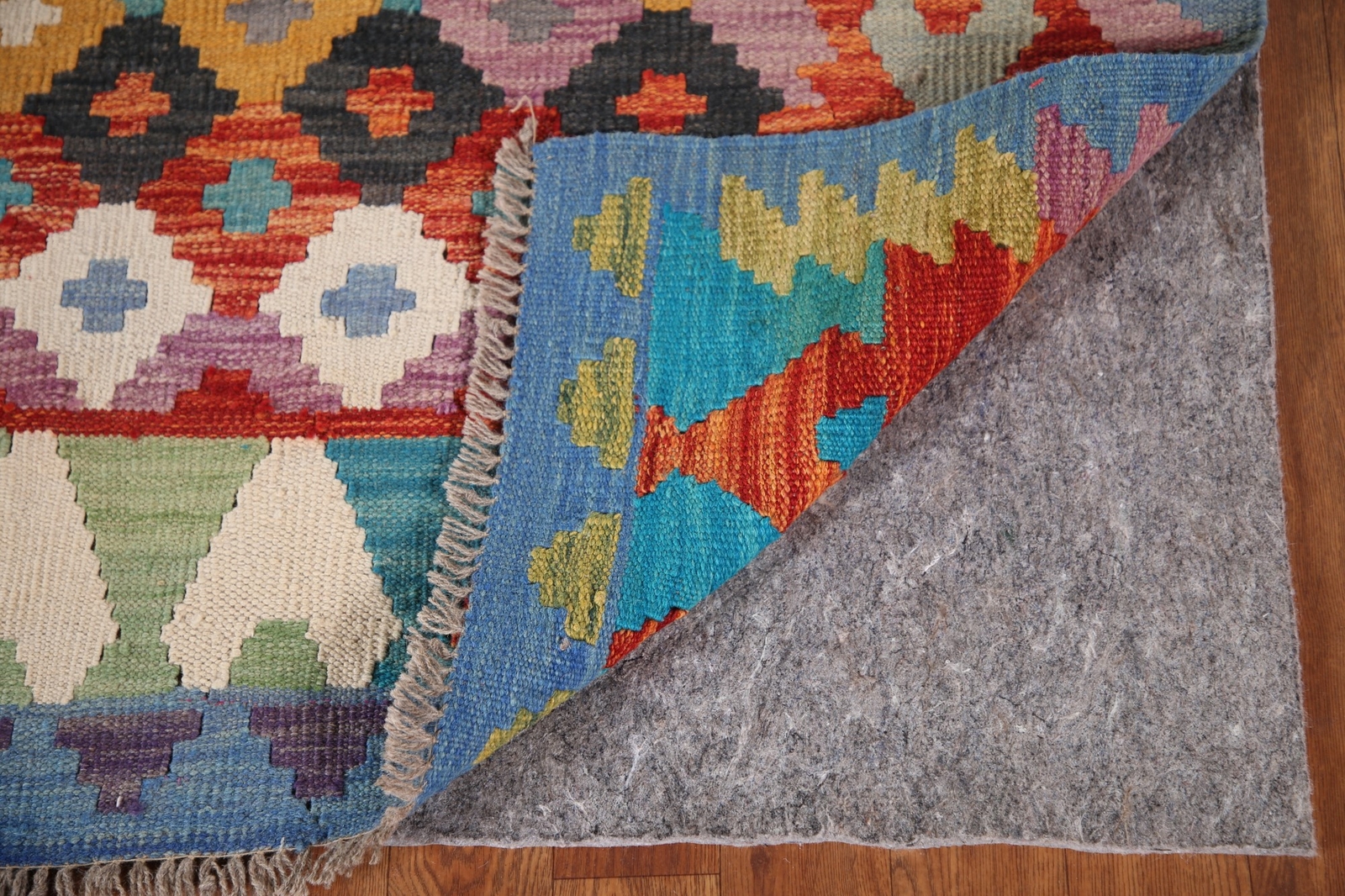 Colorful Kilim Rugs Rectangle Flatweave Pile Wool Kelim Carpets 7×10 ft