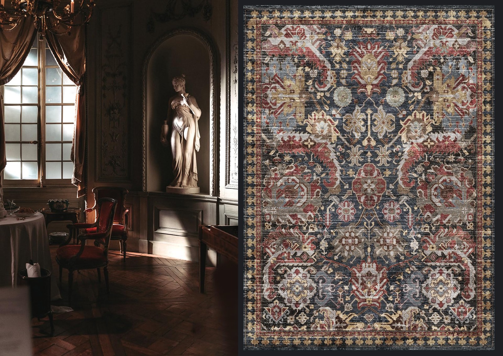 RUGSURE Washable Area Rugs – Perfect for Living 5′ x 7′ (Rectangular), Rust