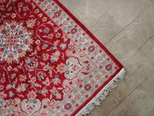 Area Rug Awesome Love Floral Hand Knotted Oriental Wool Silk Carpet Pair(4×2.7)’