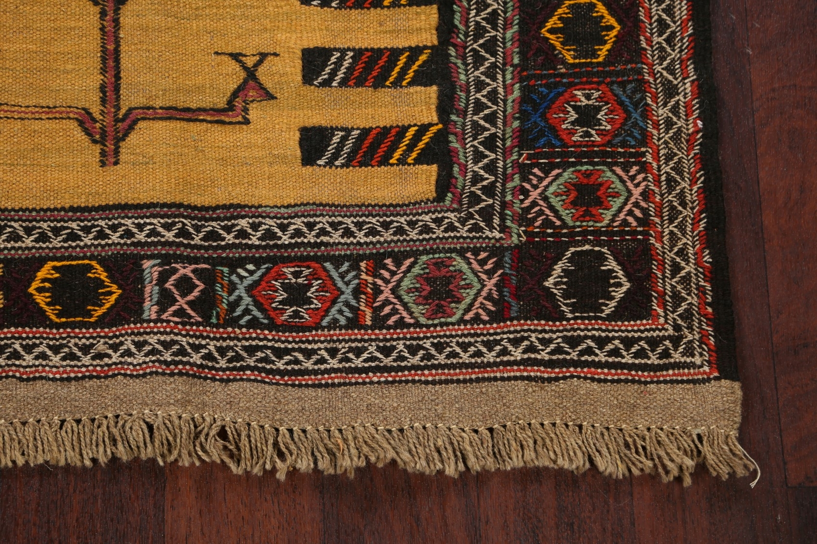 Tribal Sumak Kilim Hand-Woven Area Rug Geometric Nomad Home Decor Carpet 3×6 ft