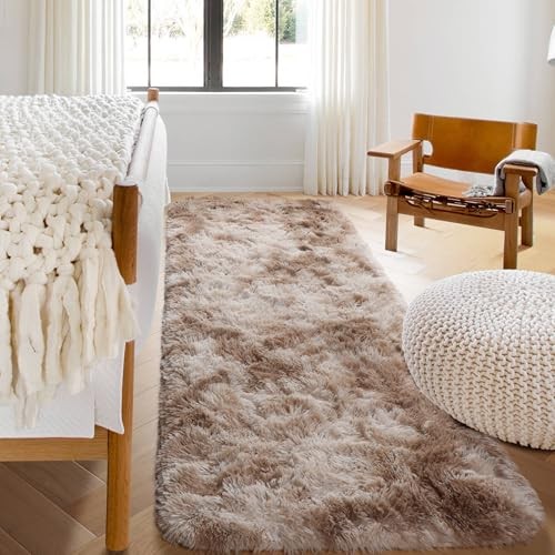 Runner Rugs for Bedroom Living Room, Tie-Dyed Beige 2×6 Bedside Hallway