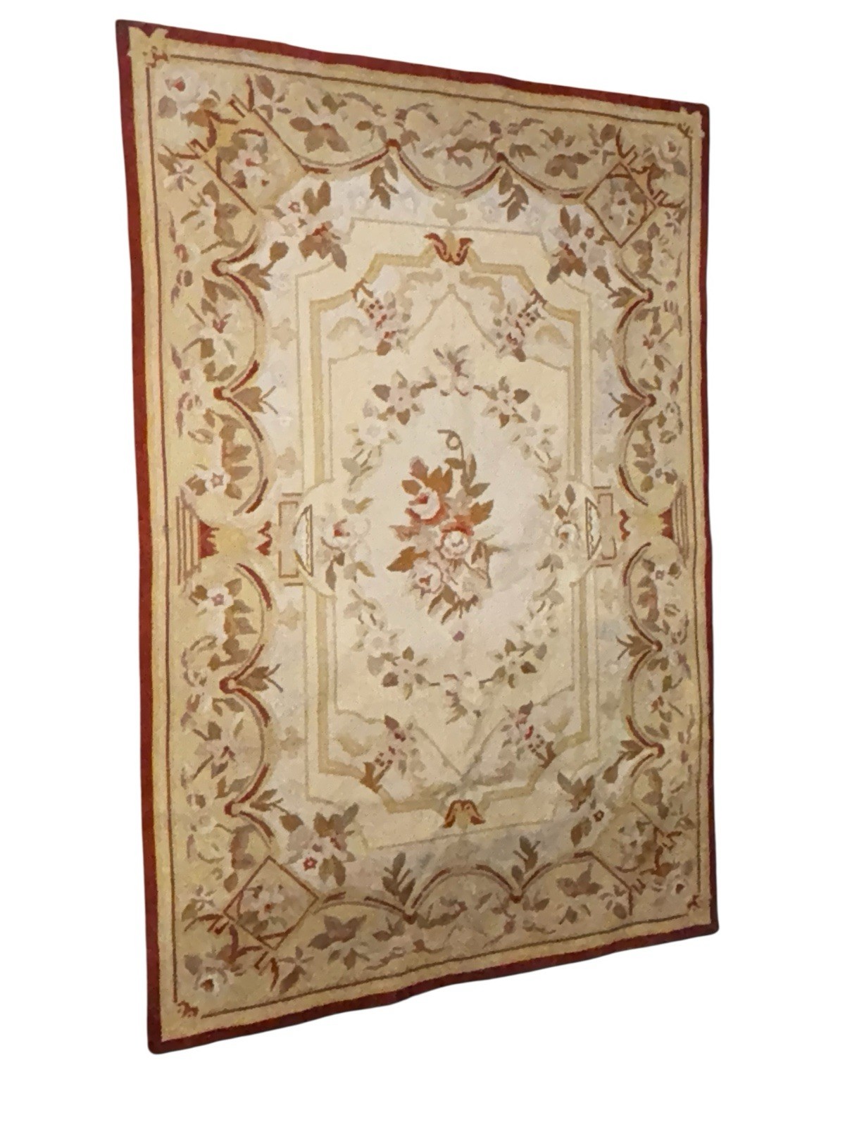 4’x6′ Stunning French Aubusson design hand knotted wool Needlepoint area rug