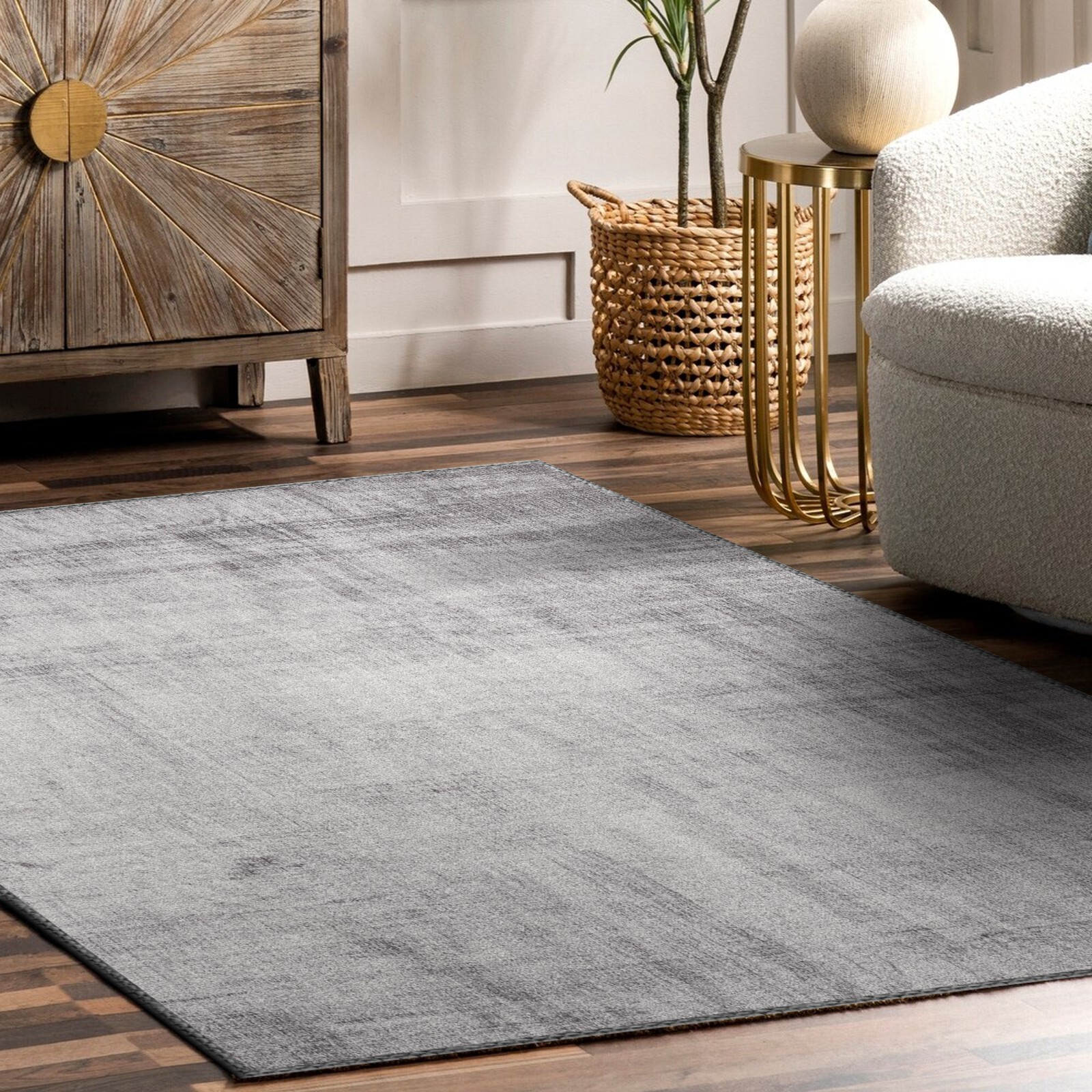 Sorbus 5ft x7ft Area Rug, Machine Washable, Non-Slip, Low Pile Non-Shedding