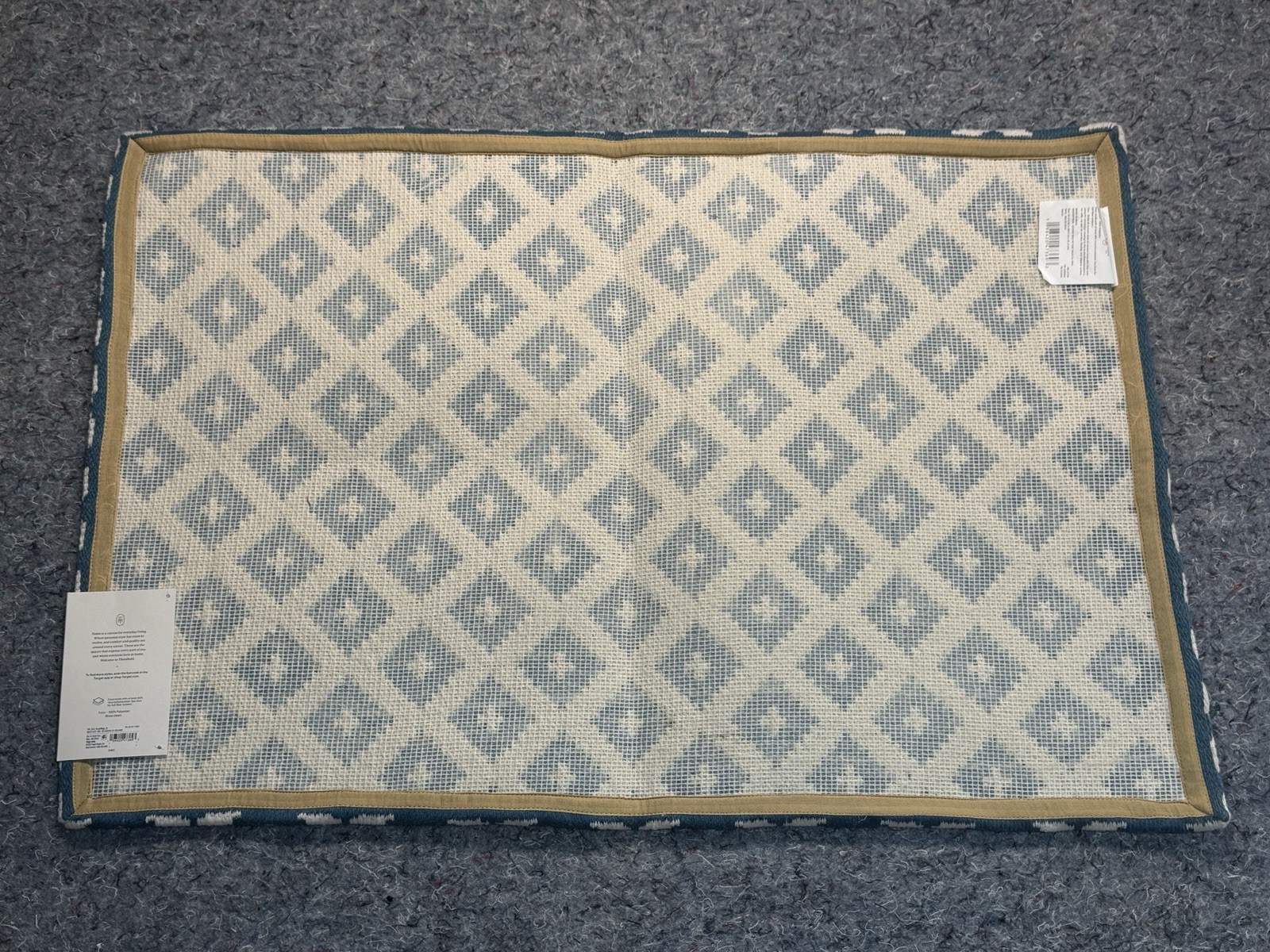 Threshold Accent Rug 24” X 36” Blue Diamond Woven Scatter Flat Pile Home Decor