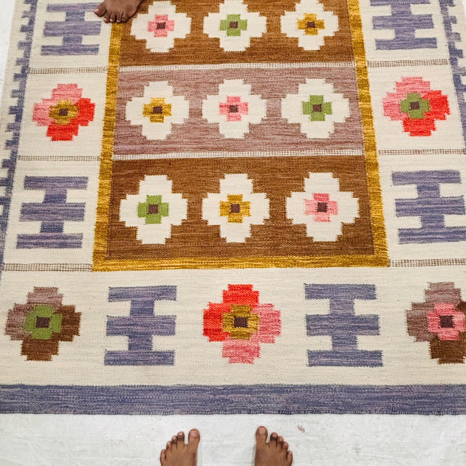 Vintage Hand Woven Carpet 5×8 feet Traditional Wool Kilim Rug 5×8 4×6 7×10 feet